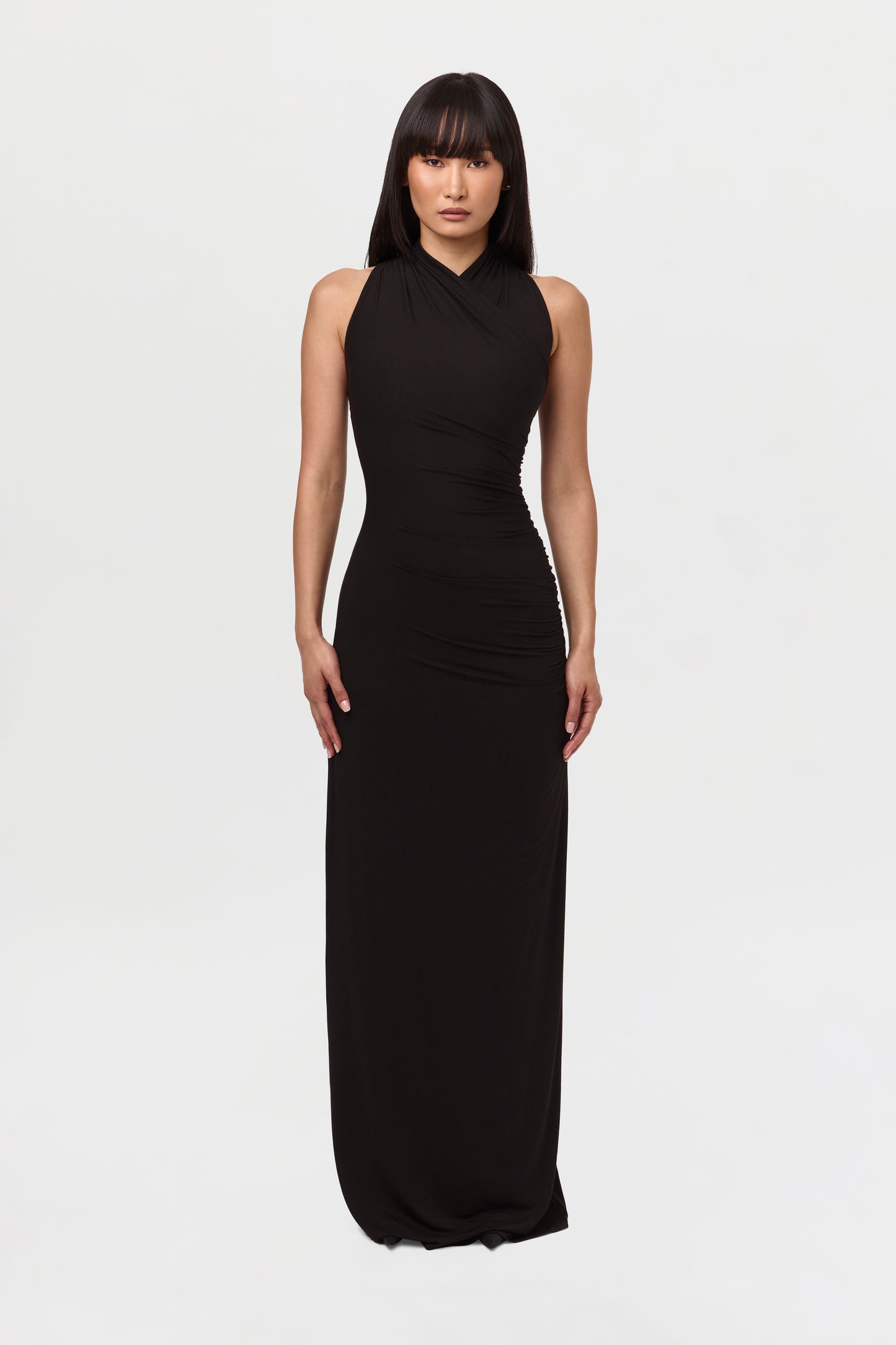 Smooth Sleeveless Overlay Maxi Dress
