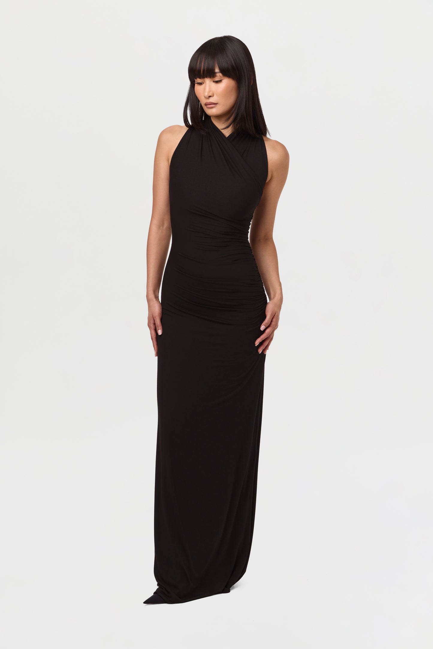 Smooth Sleeveless Overlay Maxi Dress