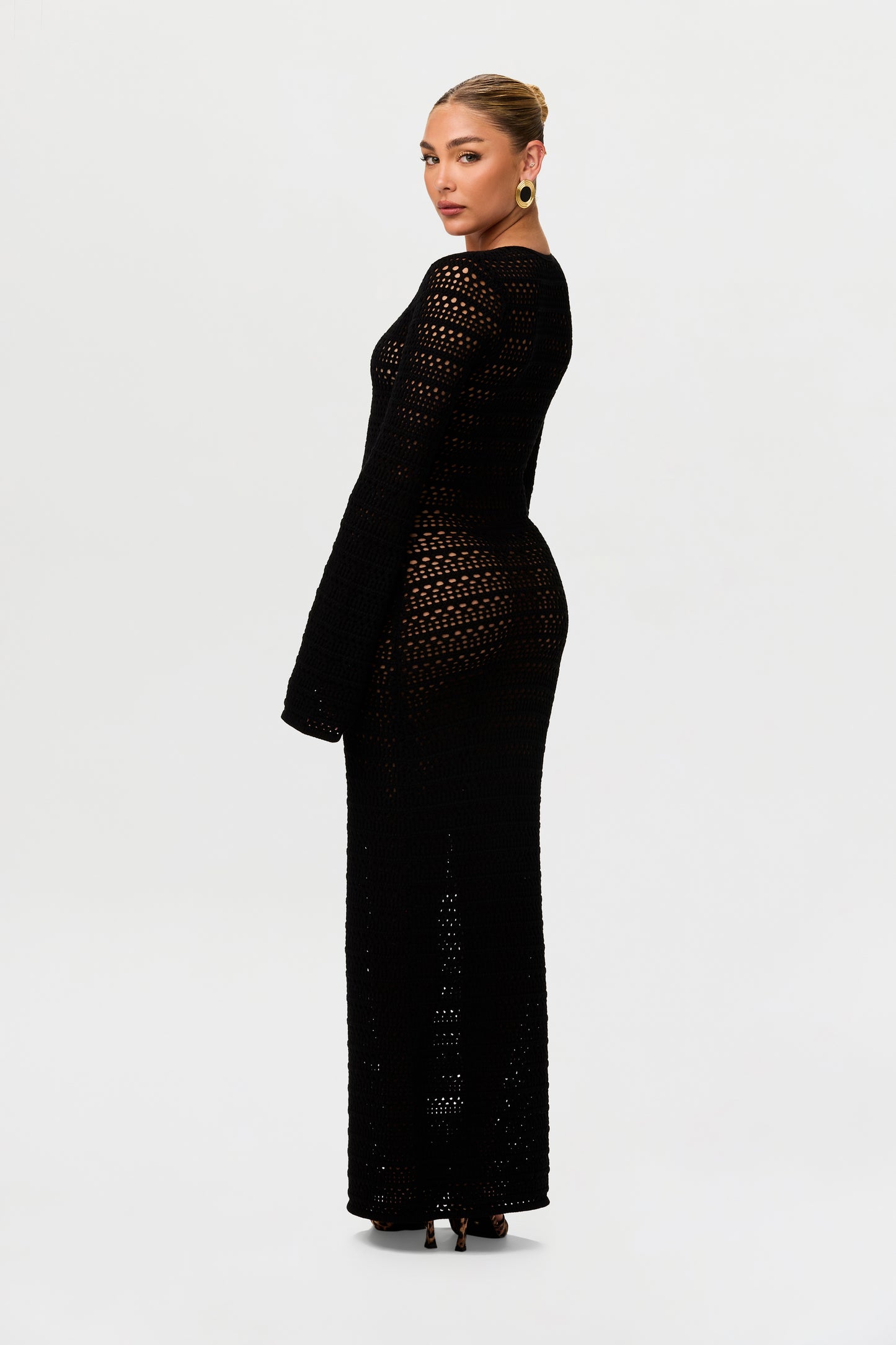 Crochet Keyhole Maxi Dress