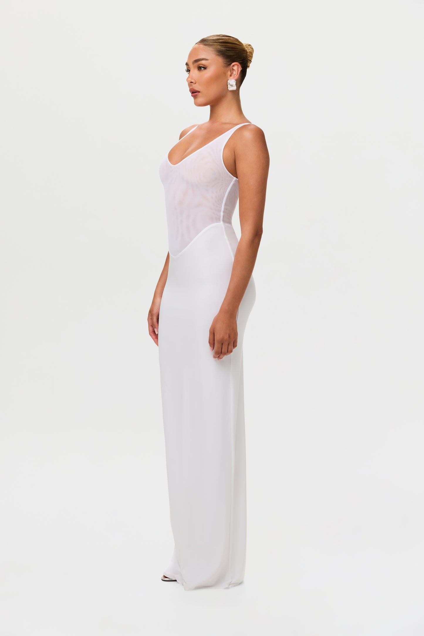 Hourglass Mesh Tank Maxi Dress