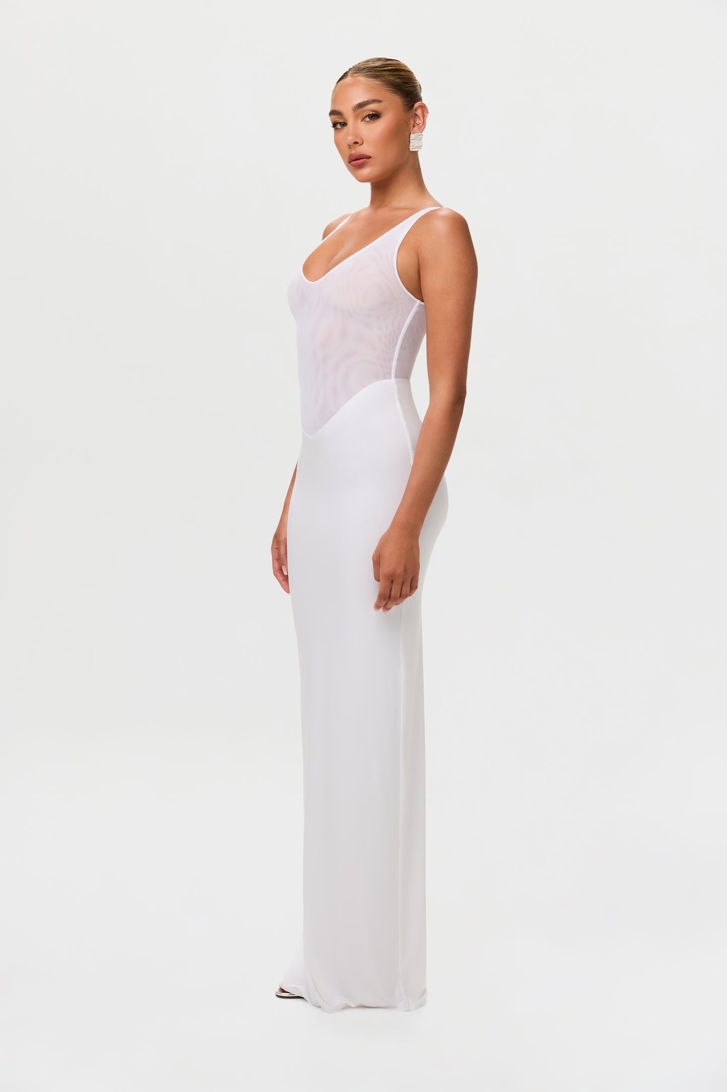Hourglass Mesh Tank Maxi Dress