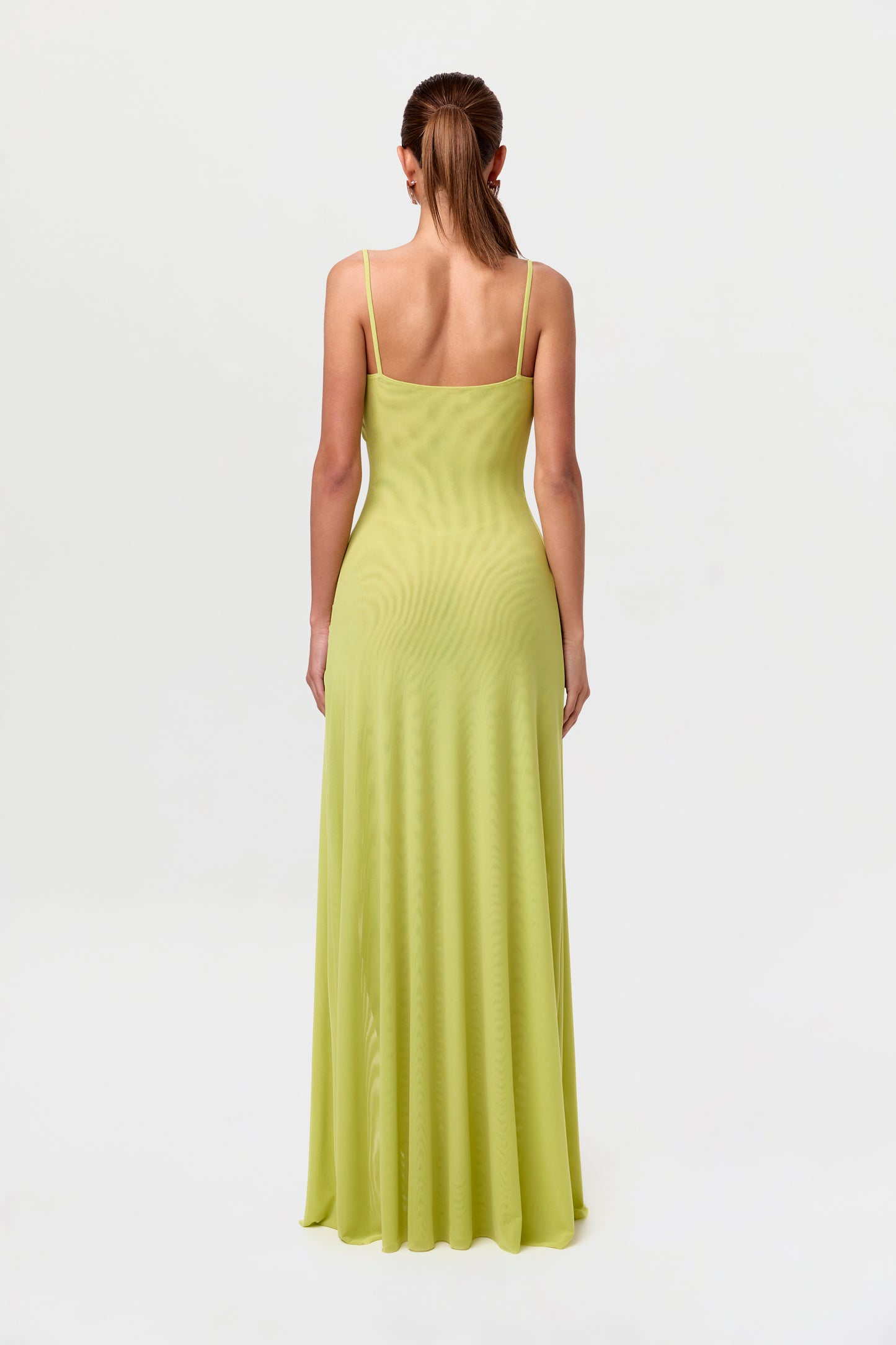 Mesh Draped Overlay Maxi Dress