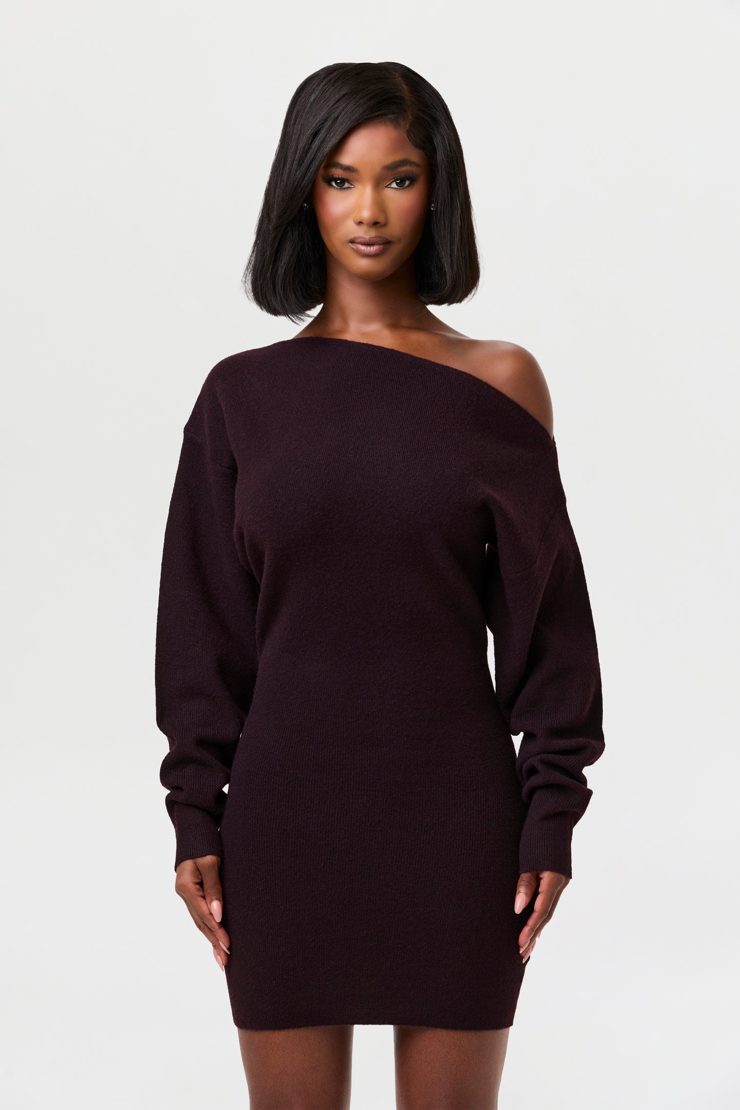 Knit Off-Shoulder Mini Dress
