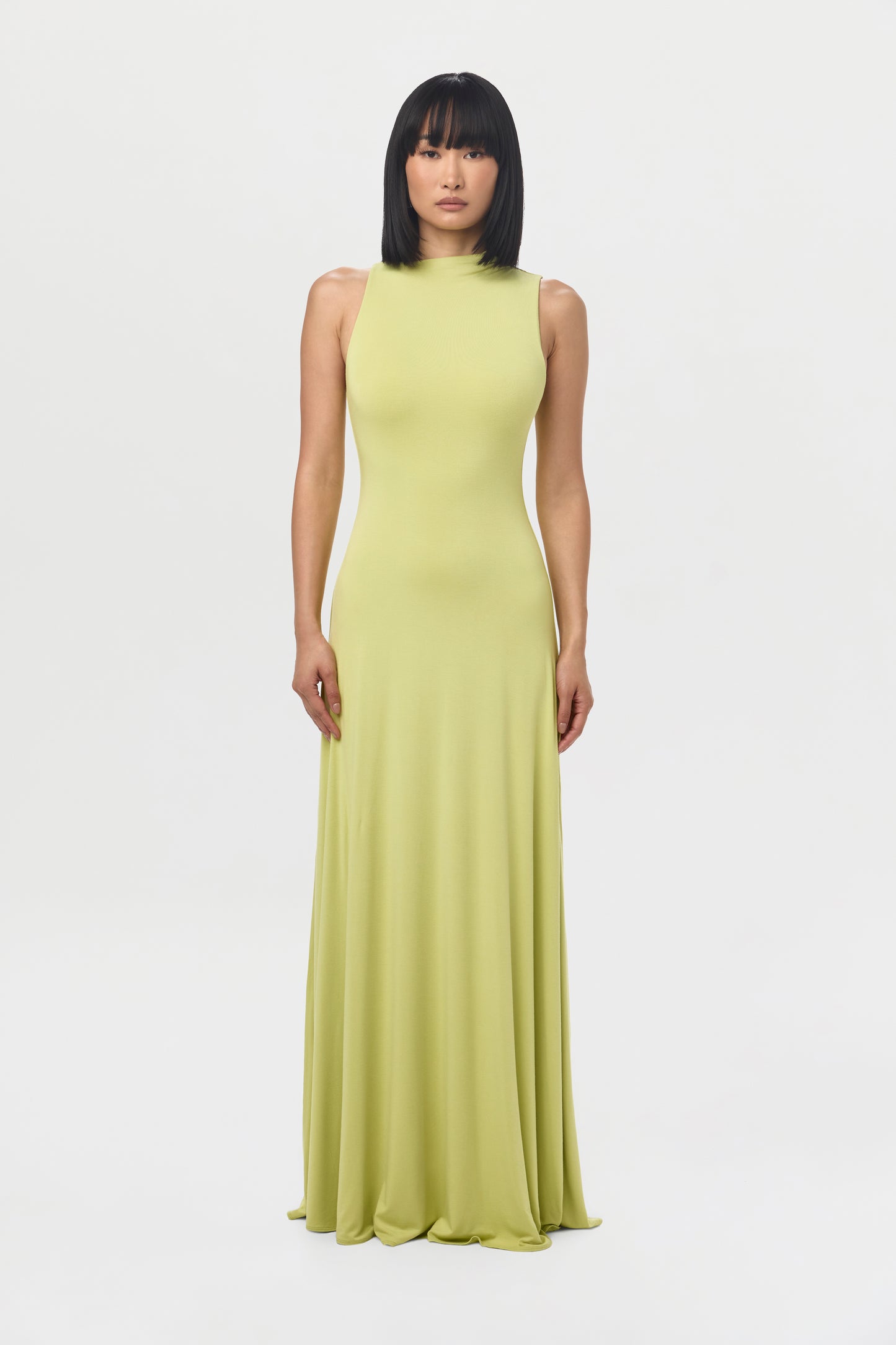 Smooth Sleeveless A-Line Maxi Dress