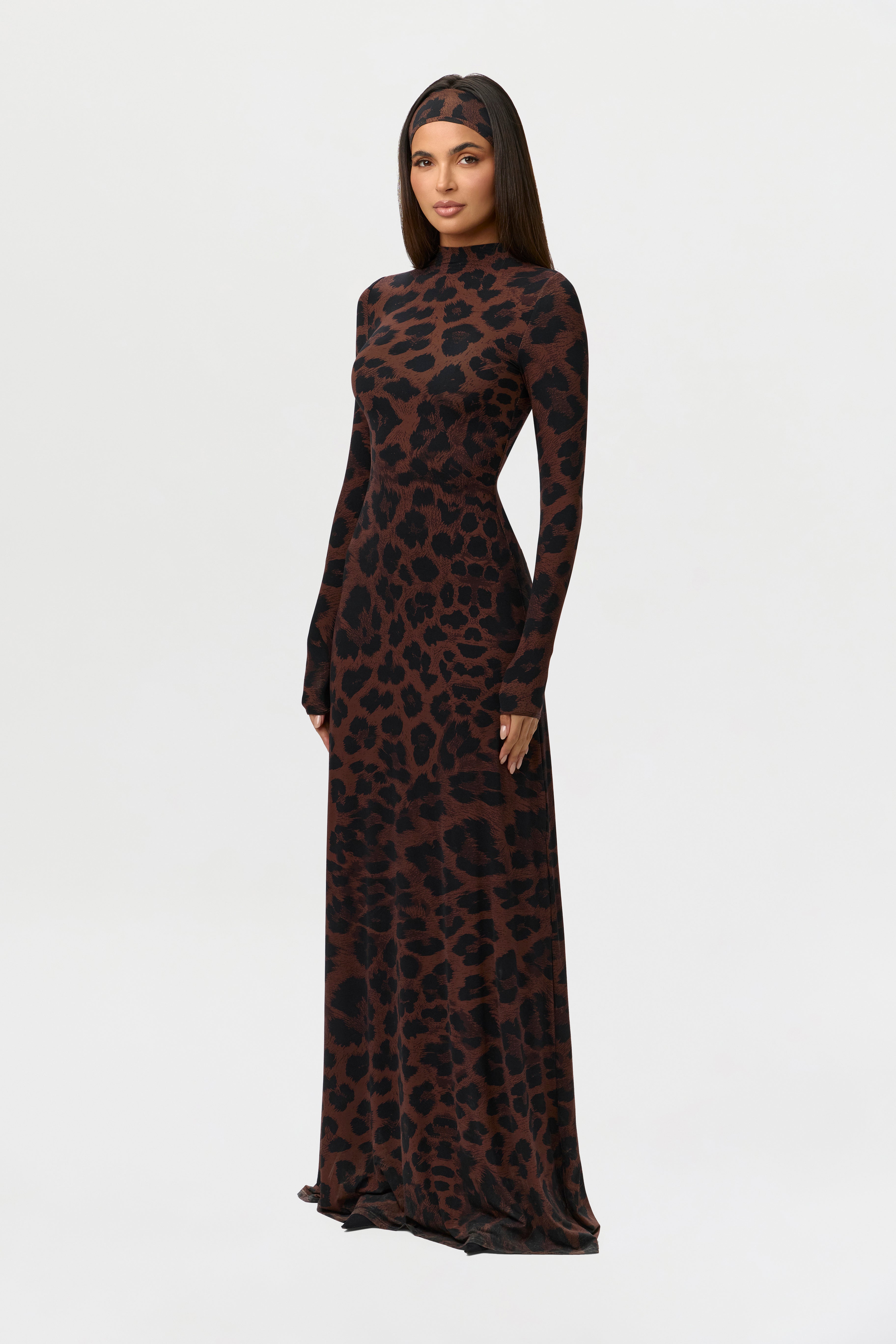 iesha maxi dress Women's Naked Print Maxi Dress by Naked Wardrobe, Dark Leopard / S