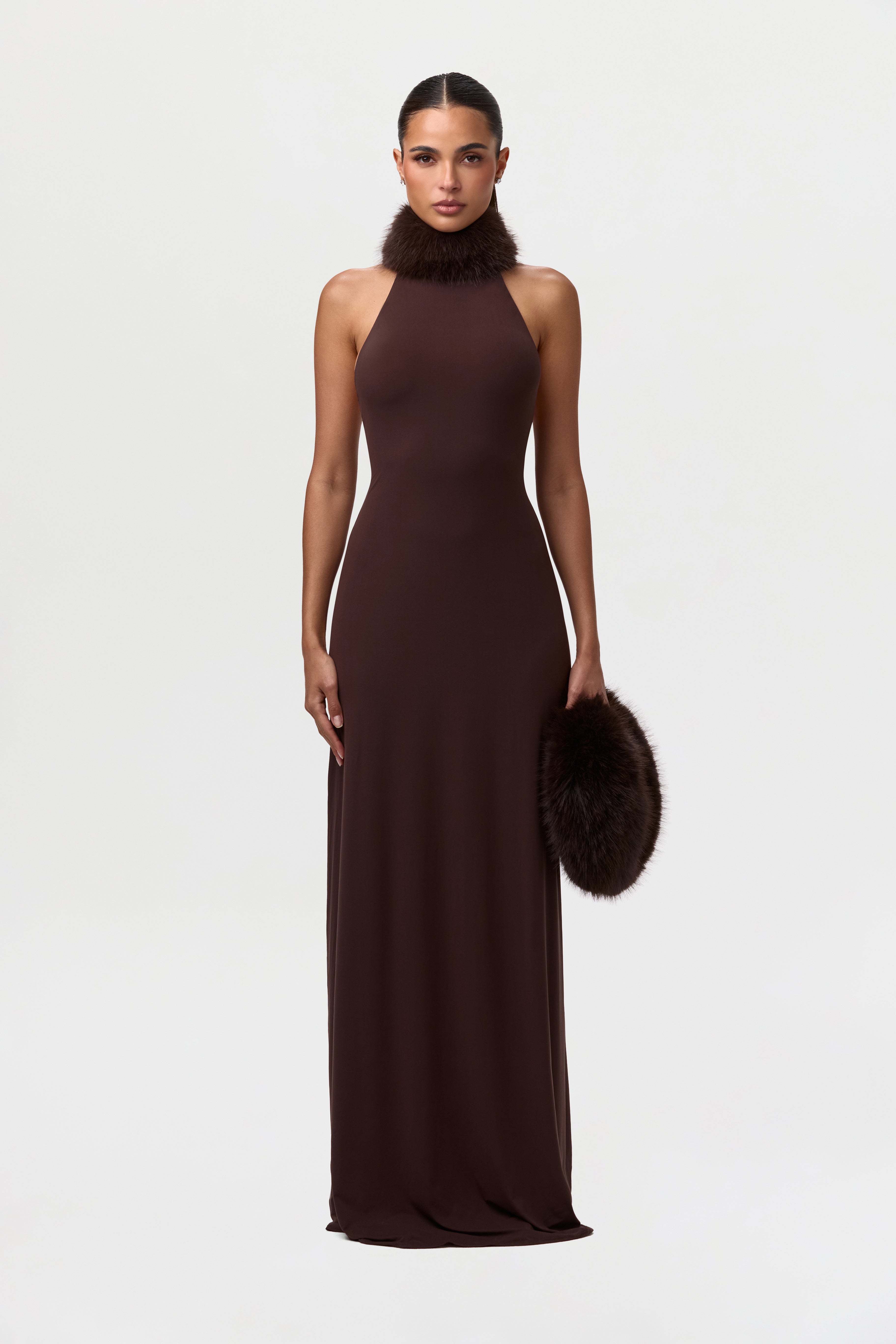 Women's Naked Faux Fur Maxi Dress by Naked Wardrobe, Black / XS Women's Naked Faux Fur Maxi Dress by Naked Wardrobe, Black / XS