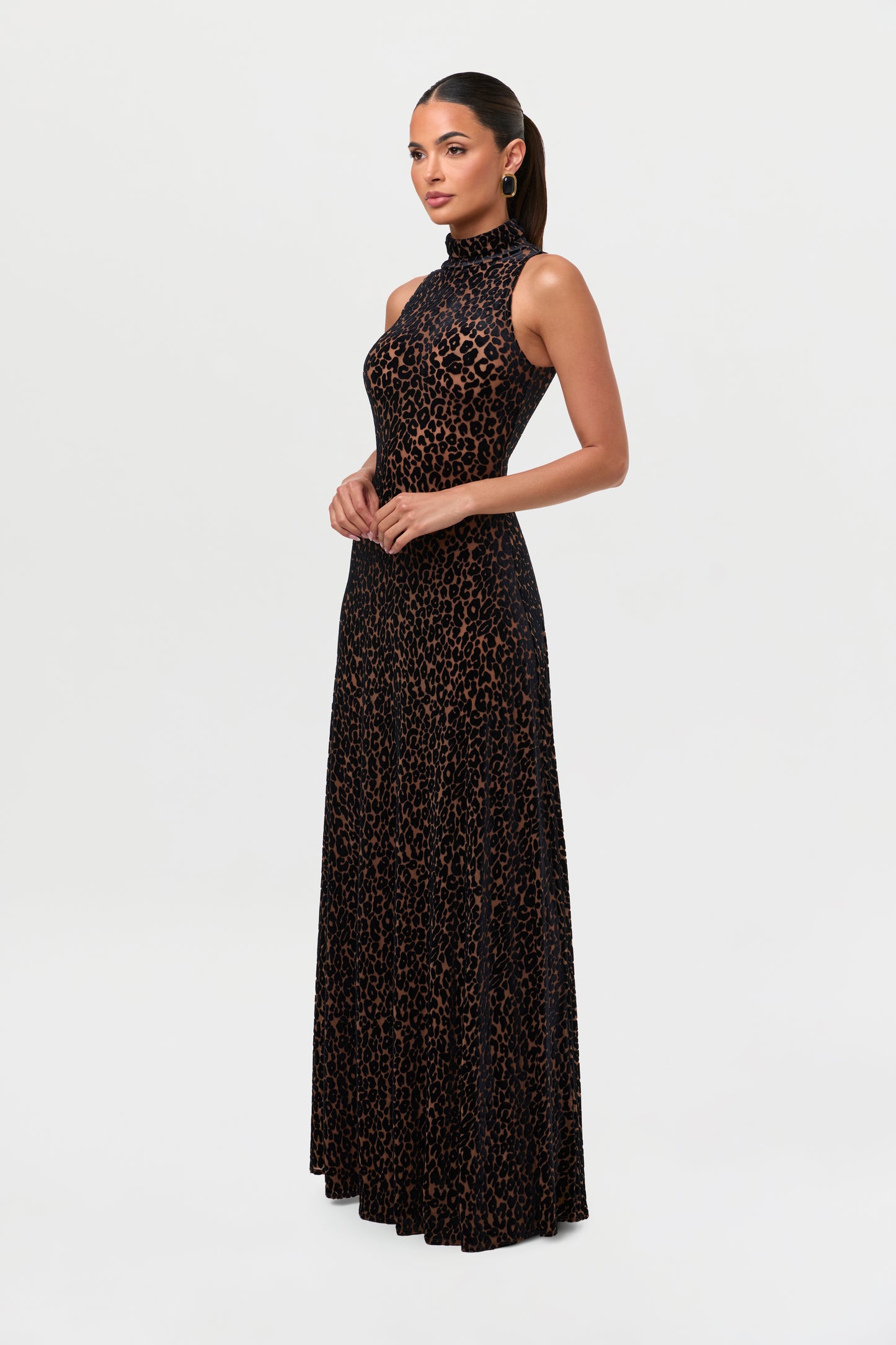 Burnout Leopard Sleeveless Dress