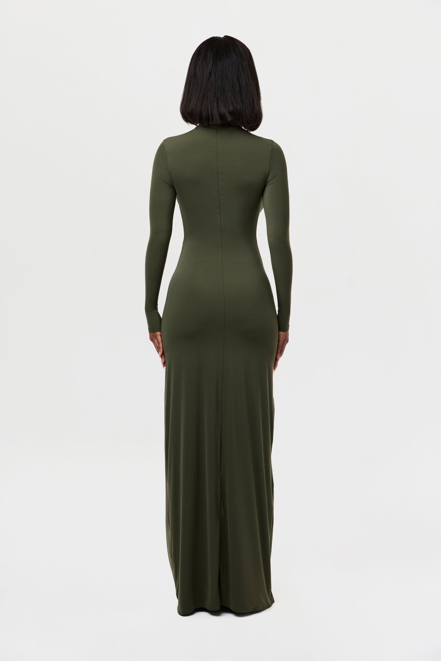 Naked Keyhole Drape Tie Dress