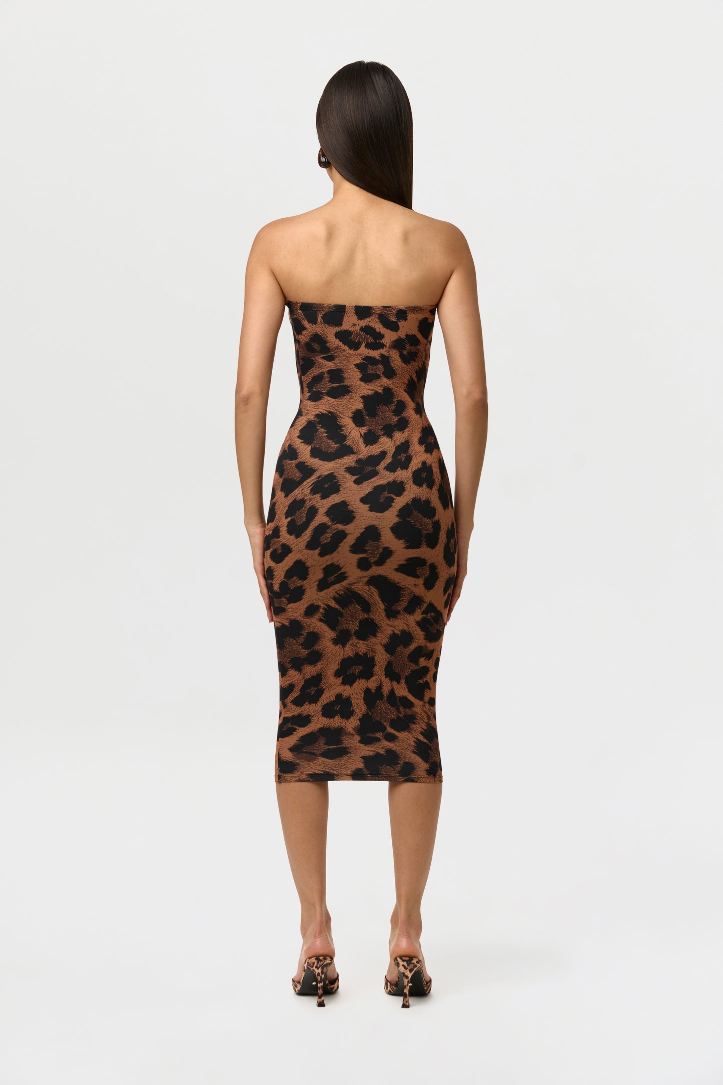 Naked Print Tube Midi Dress