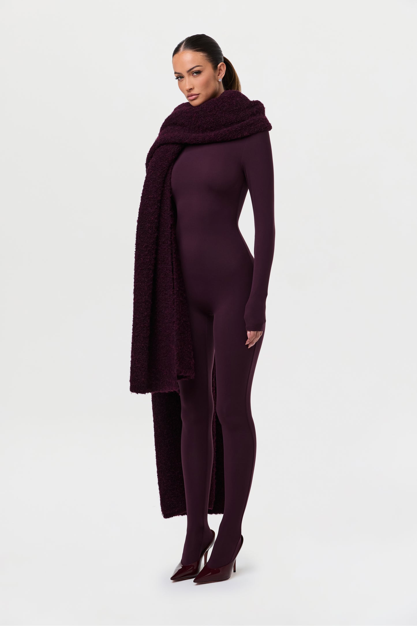 Bouclé Knit Oversized Scarf