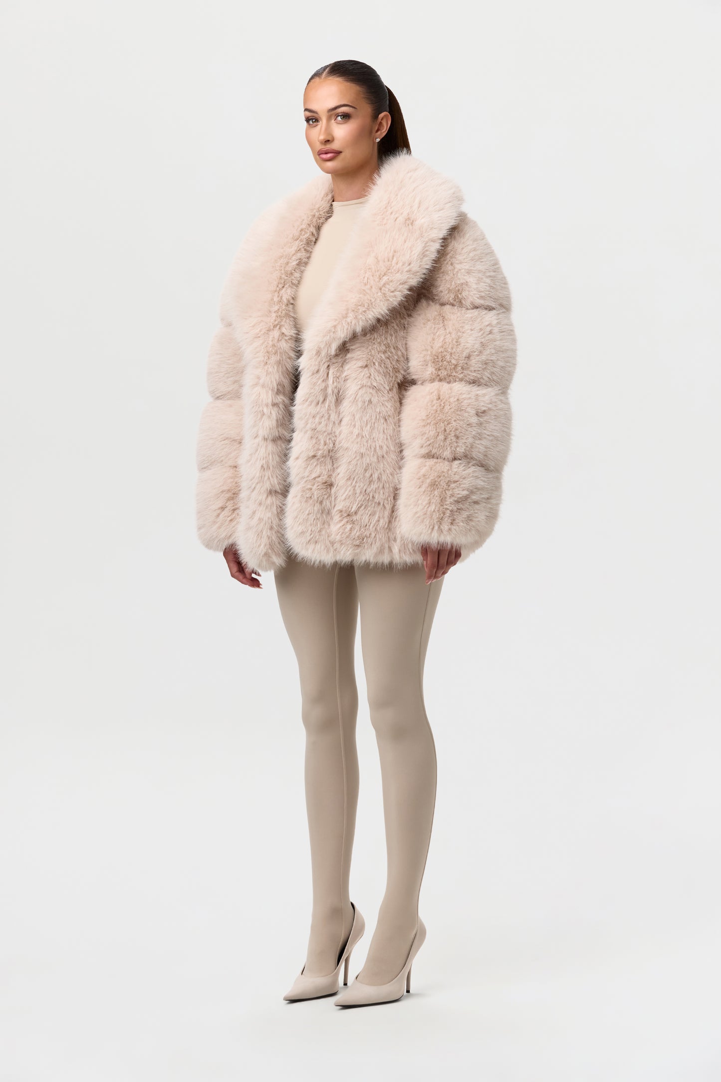 Faux Fur Pelted Coat