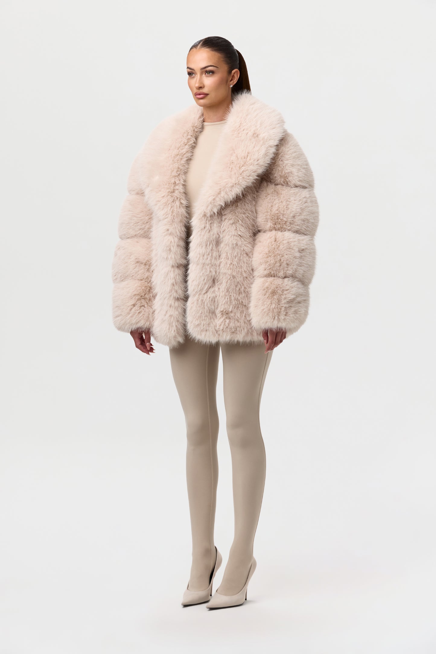 Faux Fur Pelted Coat