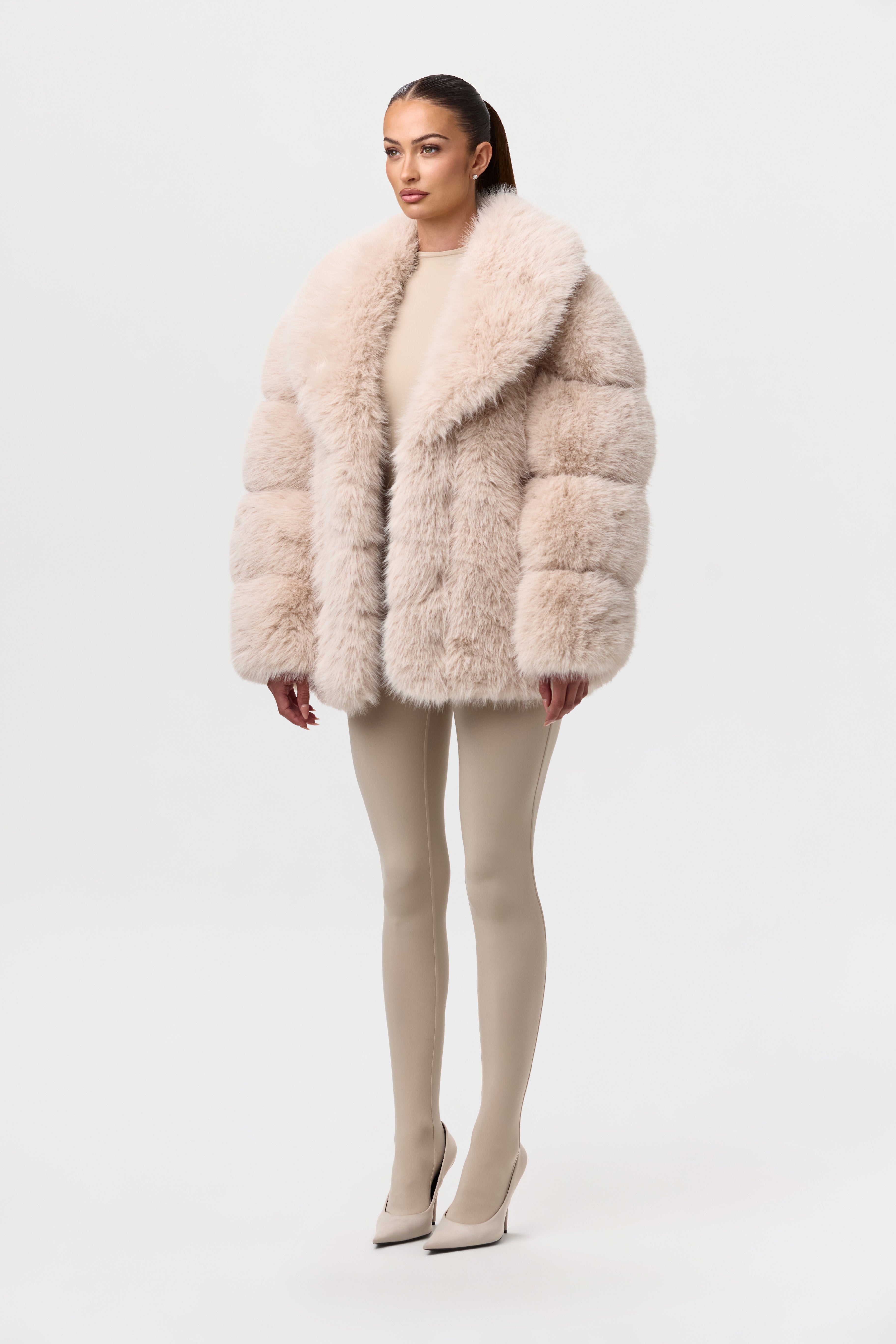 Faux Mink Pelted Coat – Naked Wardrobe - Main Image