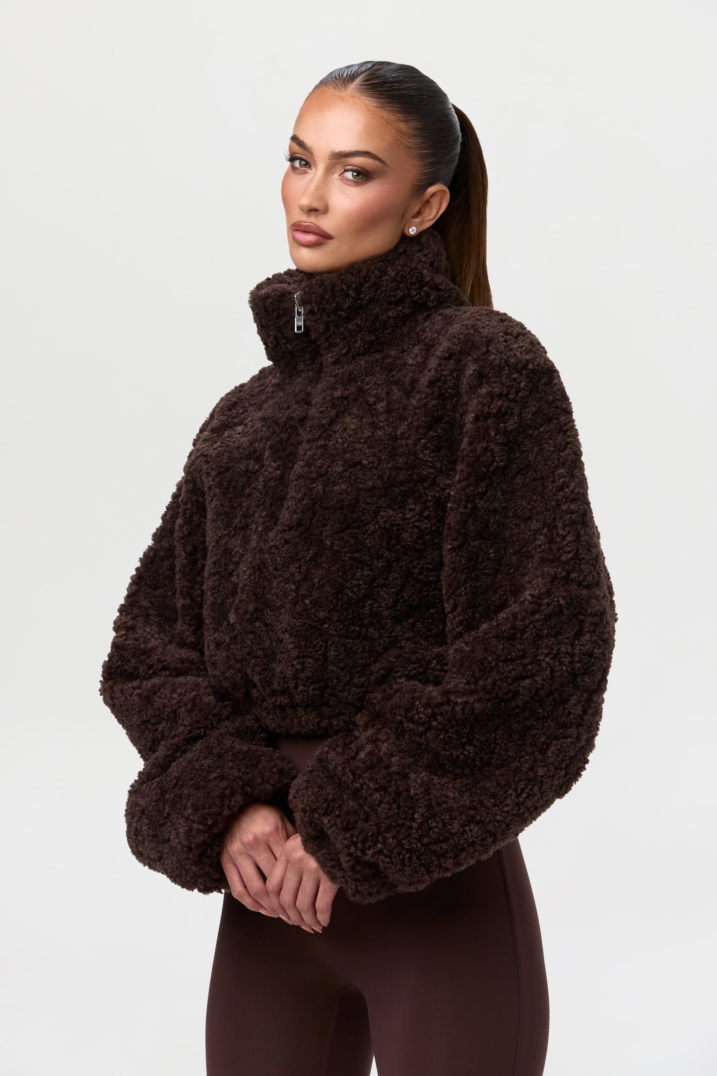 Sherpa Quarter-Zip Cropped Sweater