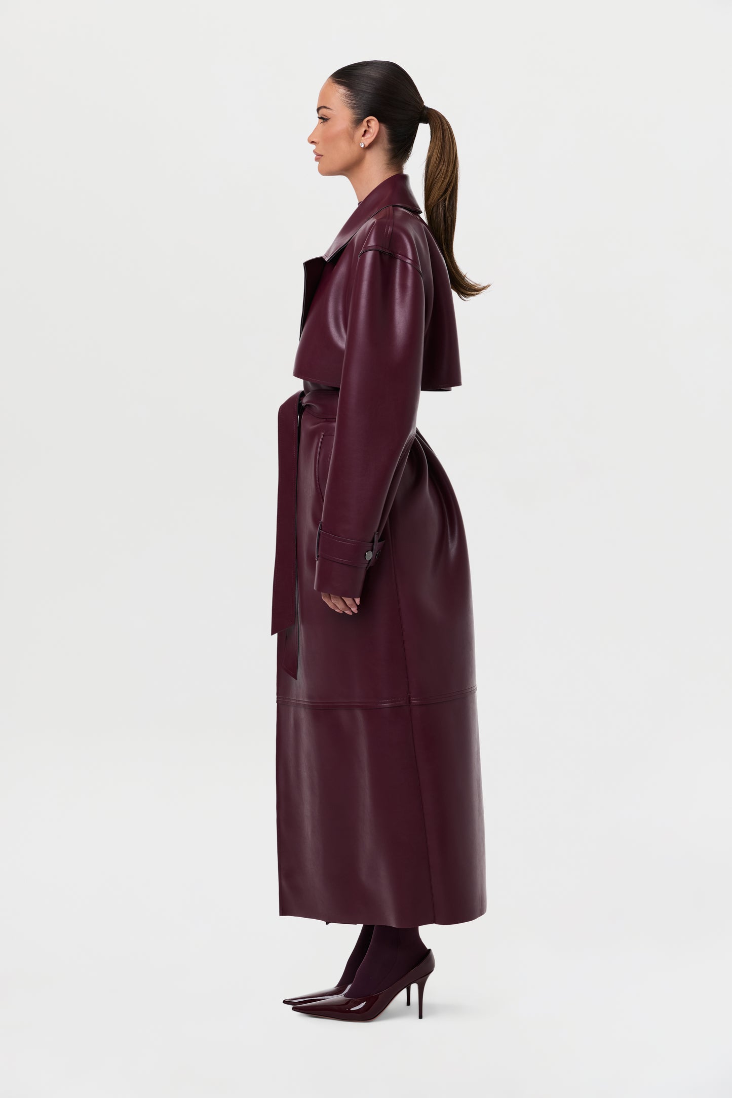 Vegan Leather Trench Coat