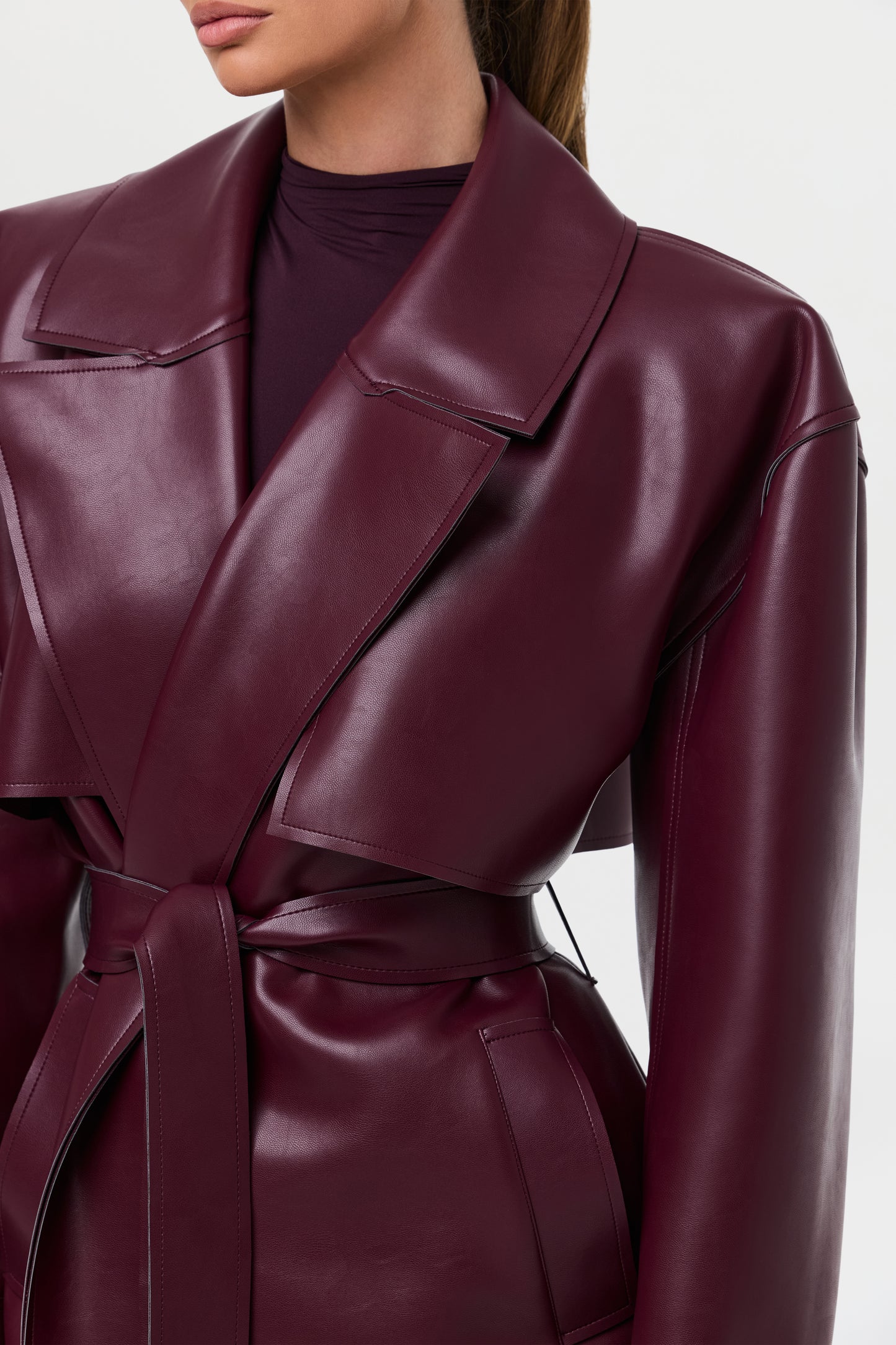 Vegan Leather Trench Coat