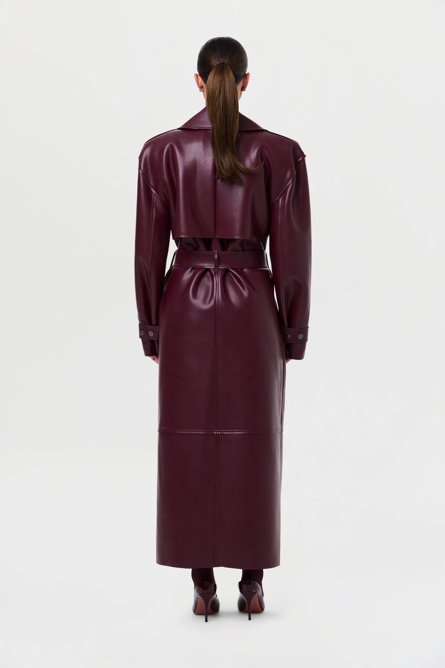 Vegan Leather Trench Coat