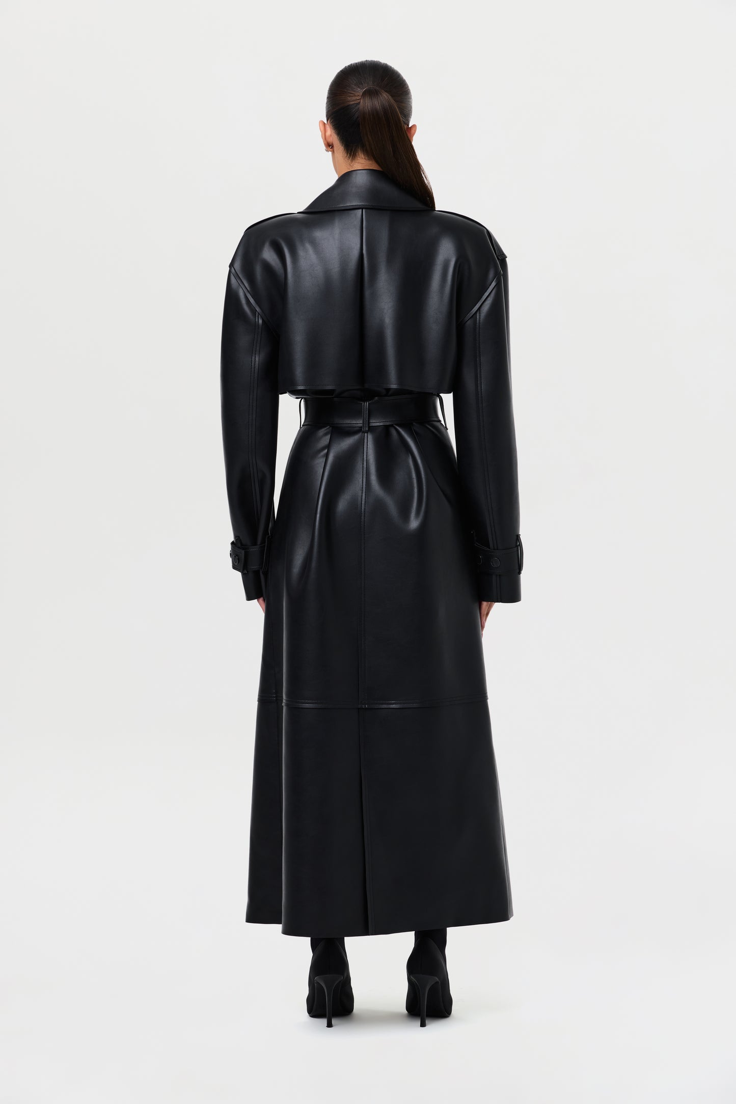 Vegan Leather Trench Coat
