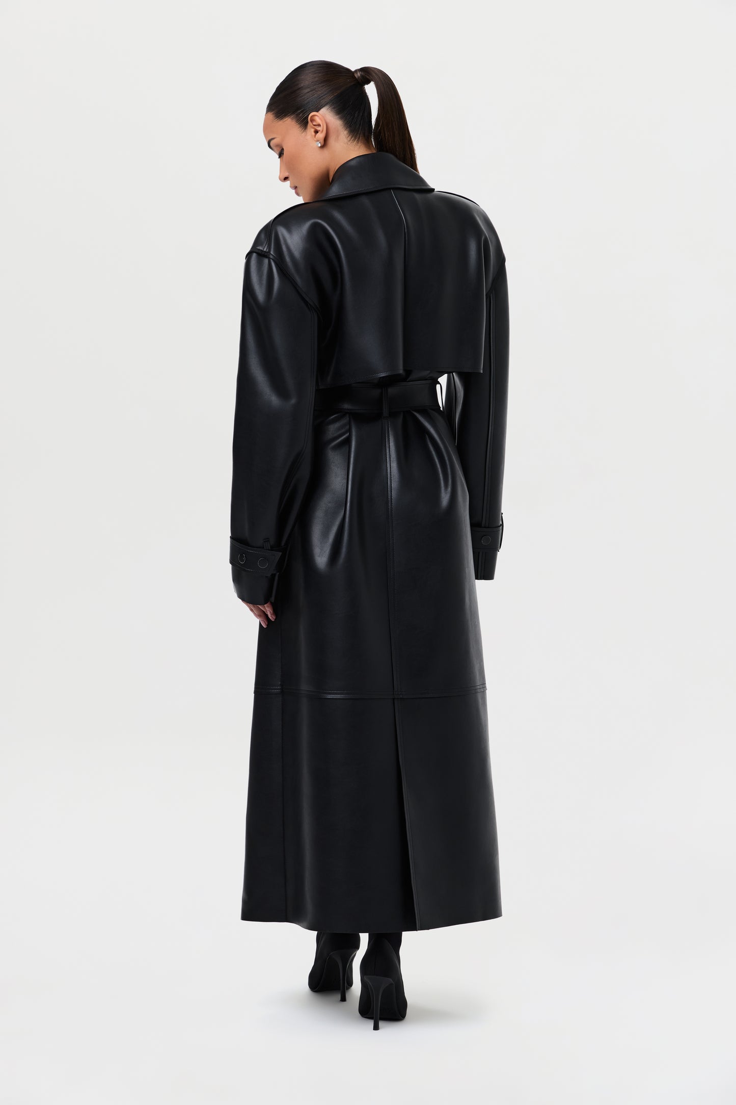 Vegan Leather Trench Coat