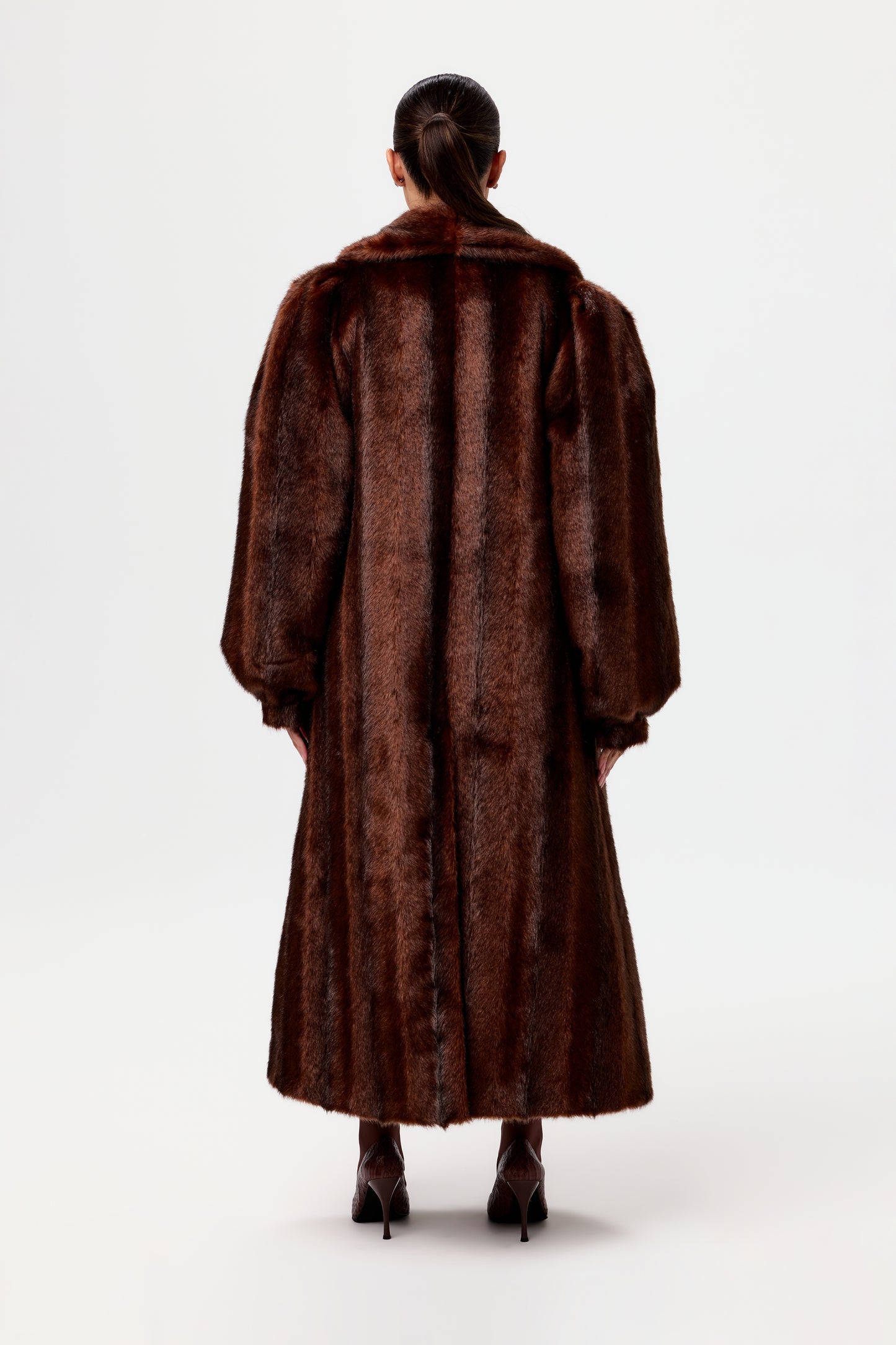 Faux Mink Long Coat