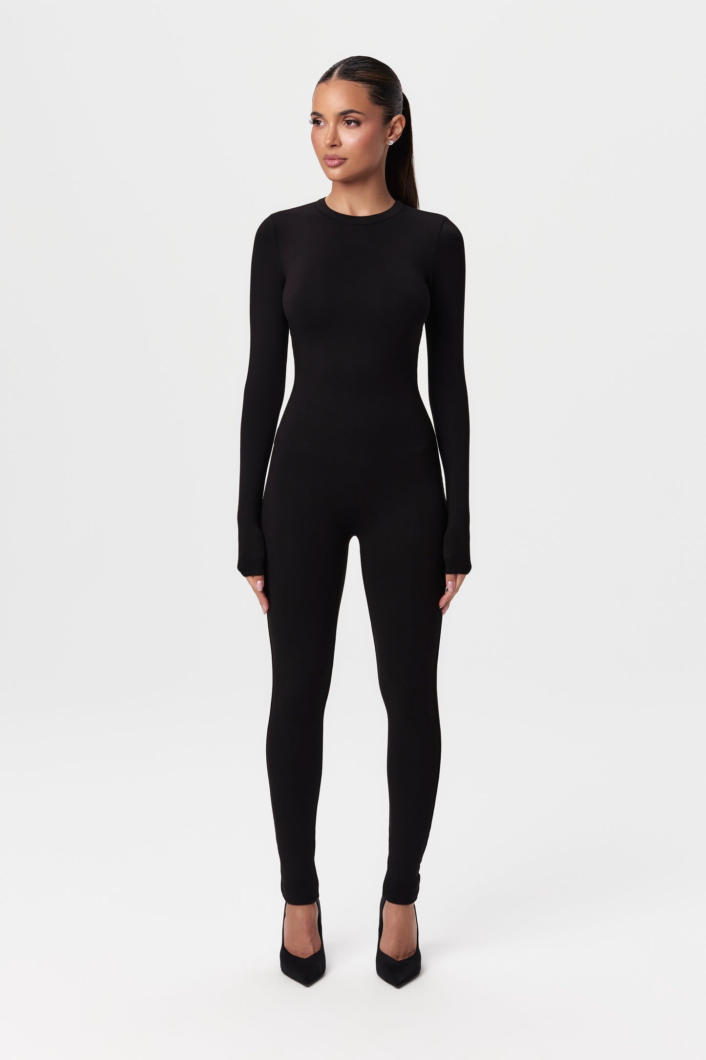 Smooth Crewneck Longsleeve Jumpsuit