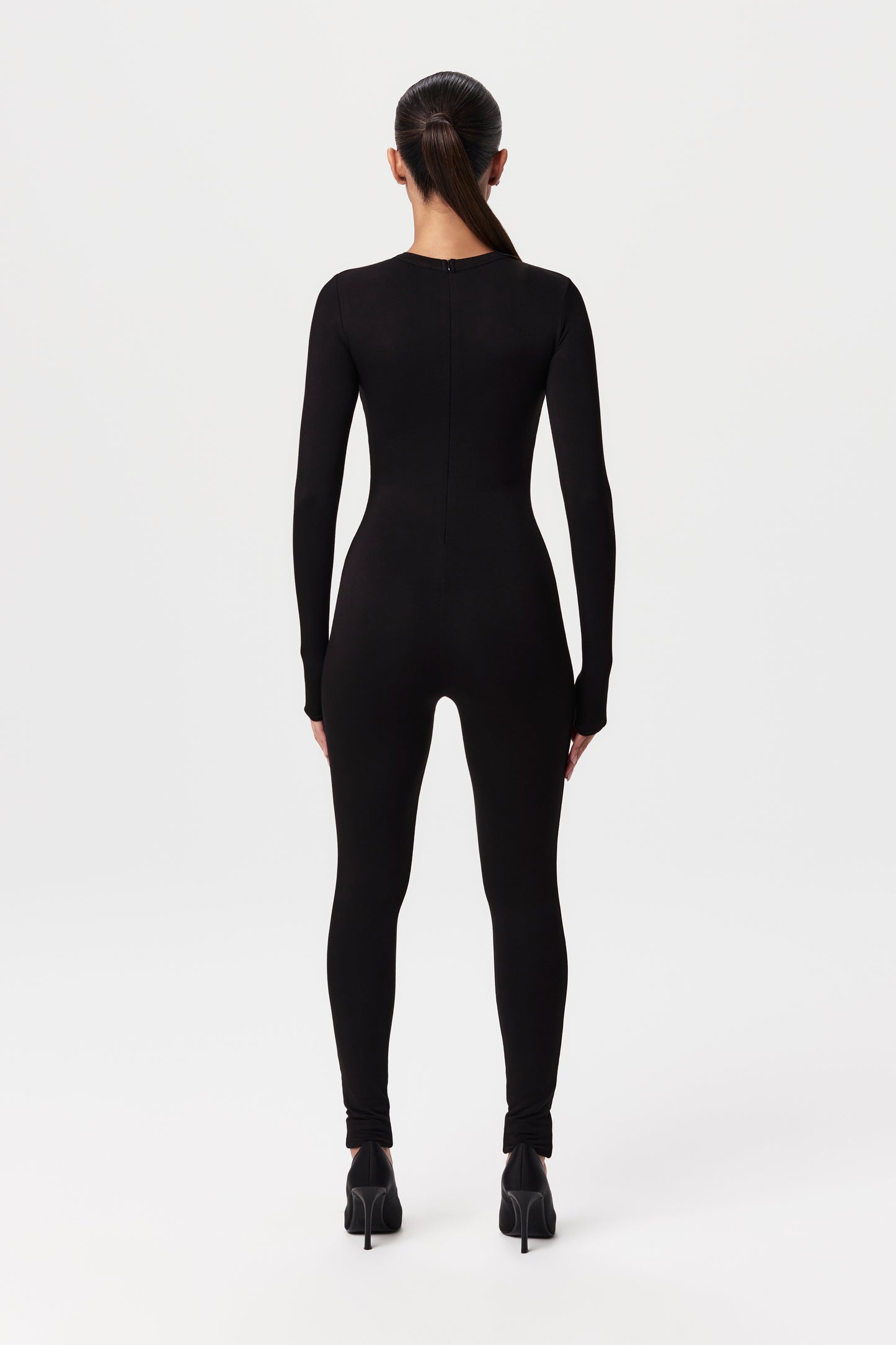 Smooth Crewneck Longsleeve Jumpsuit