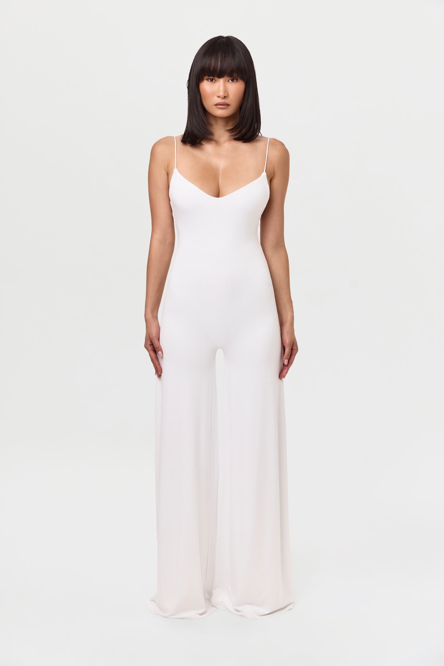 Smooth Open Back Wide-Leg Jumpsuit