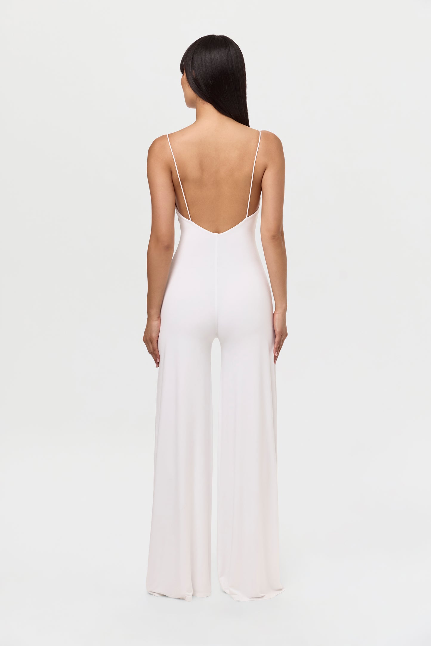 Smooth Open Back Wide-Leg Jumpsuit