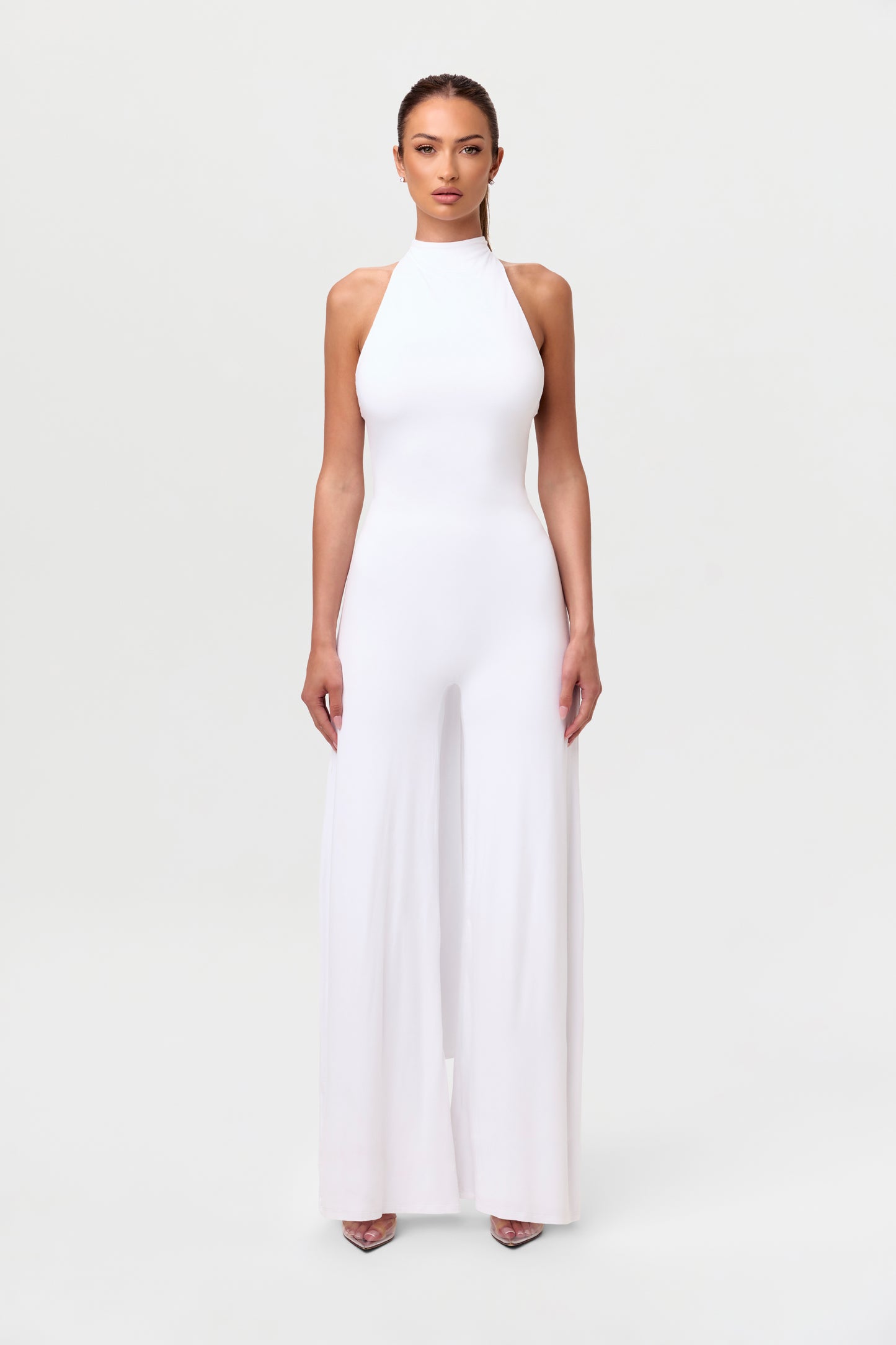 Smooth Halter Wide-leg Jumpsuit
