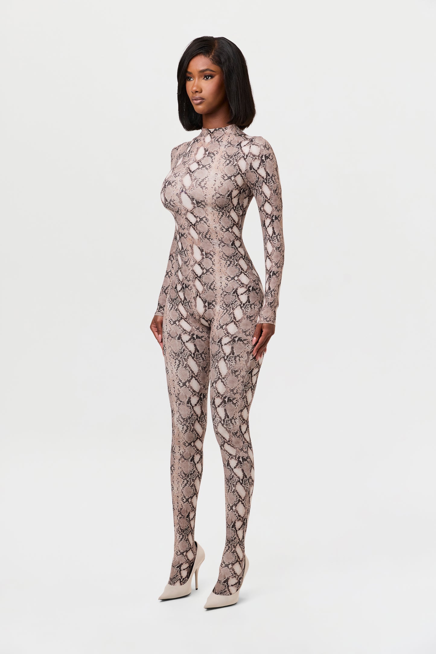 Naked Print Closed Toe Jumpsuit