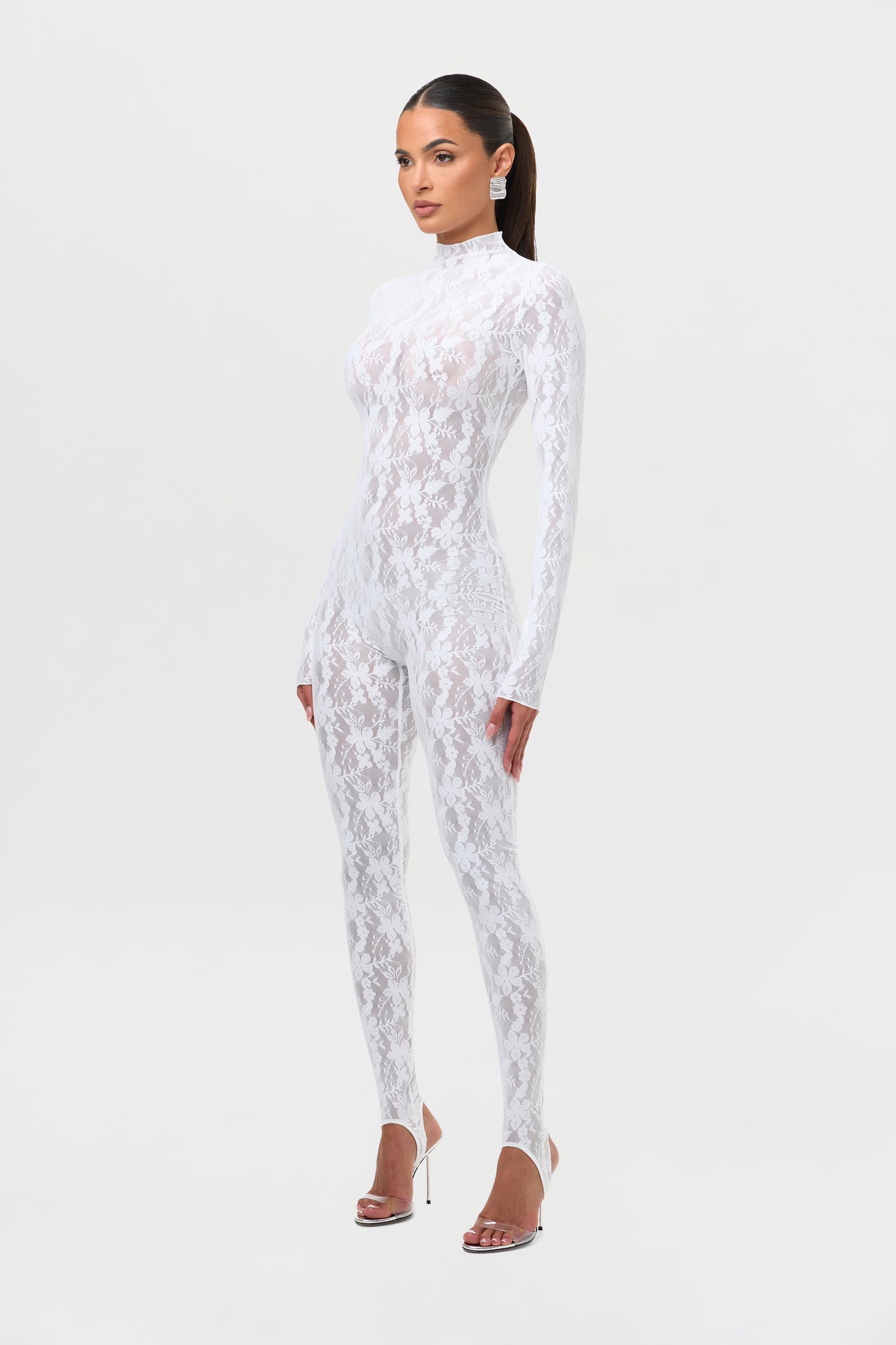 Stretch Lace Stirrup Jumpsuit Petite