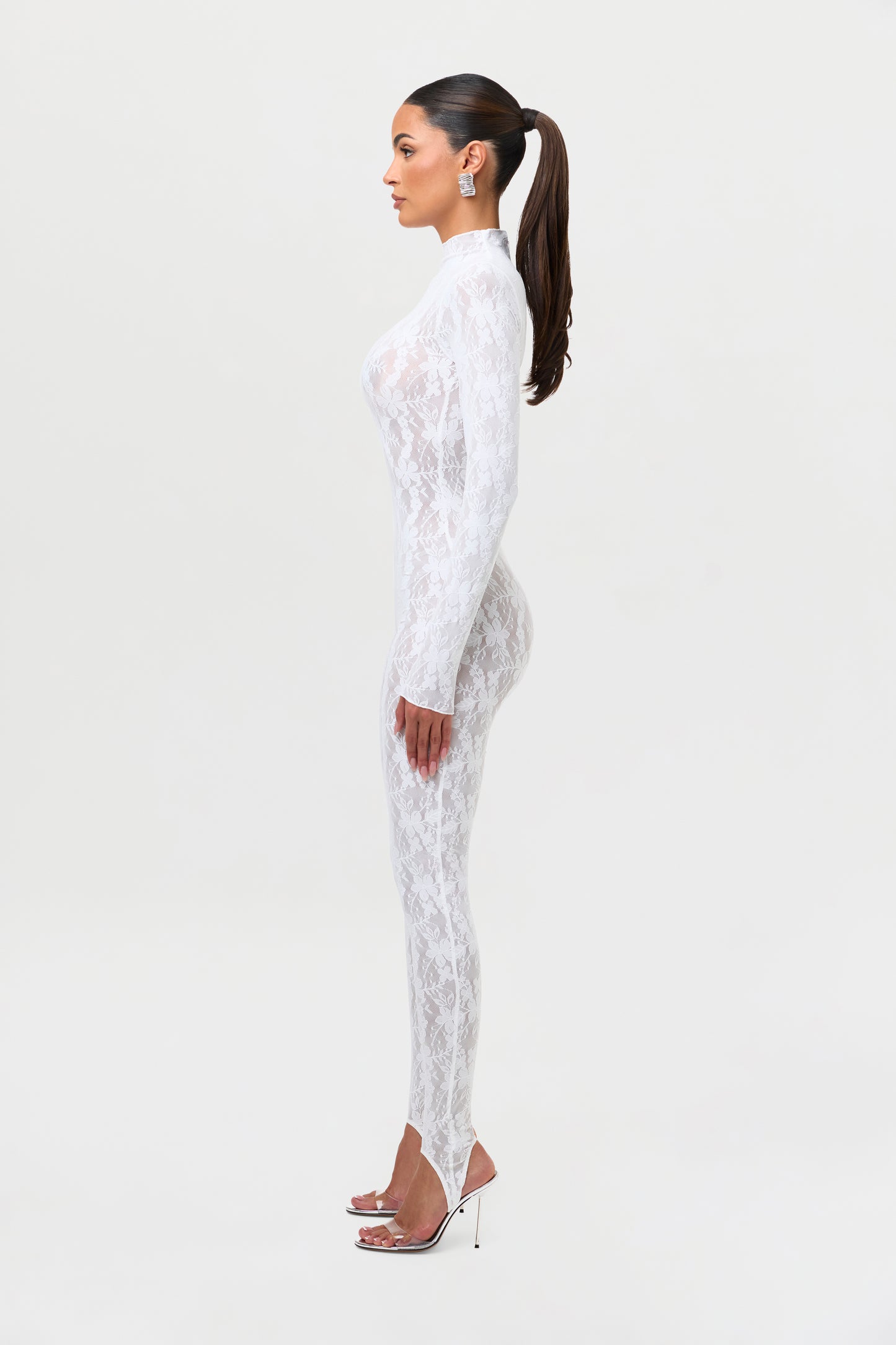 Stretch Lace Stirrup Jumpsuit Petite