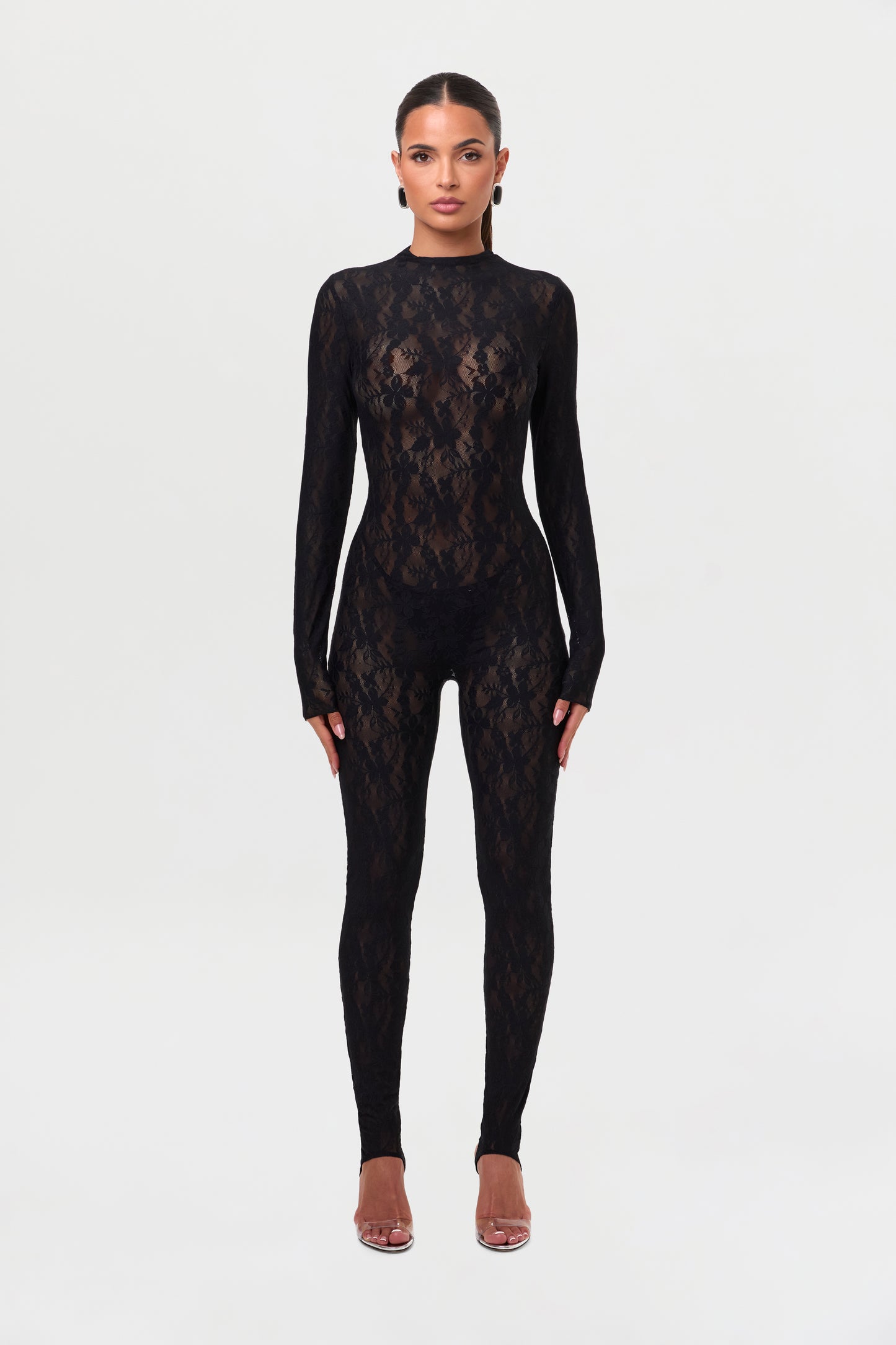 Stretch Lace Stirrup Jumpsuit Petite