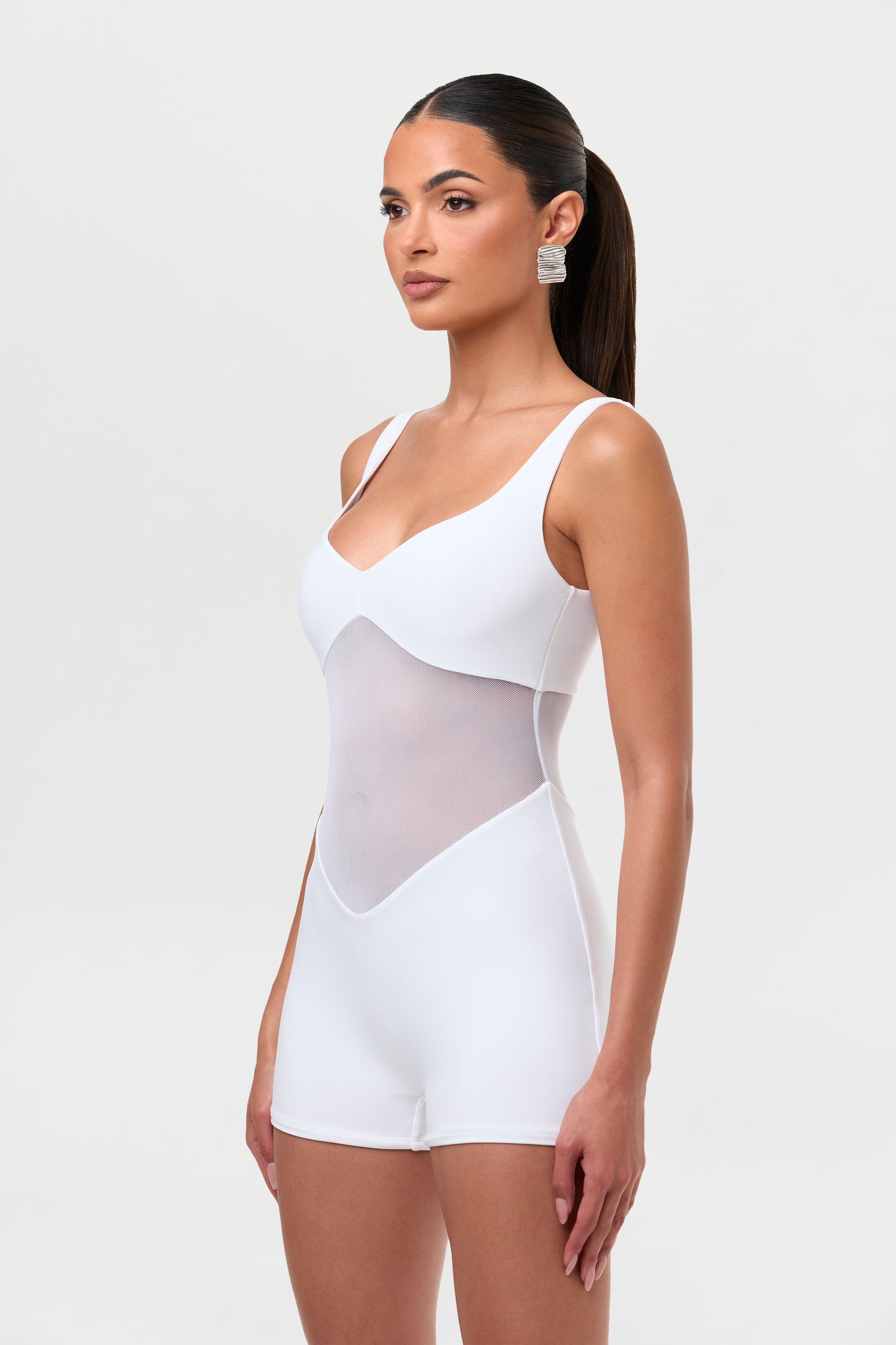 Hourglass Mesh Tank Romper