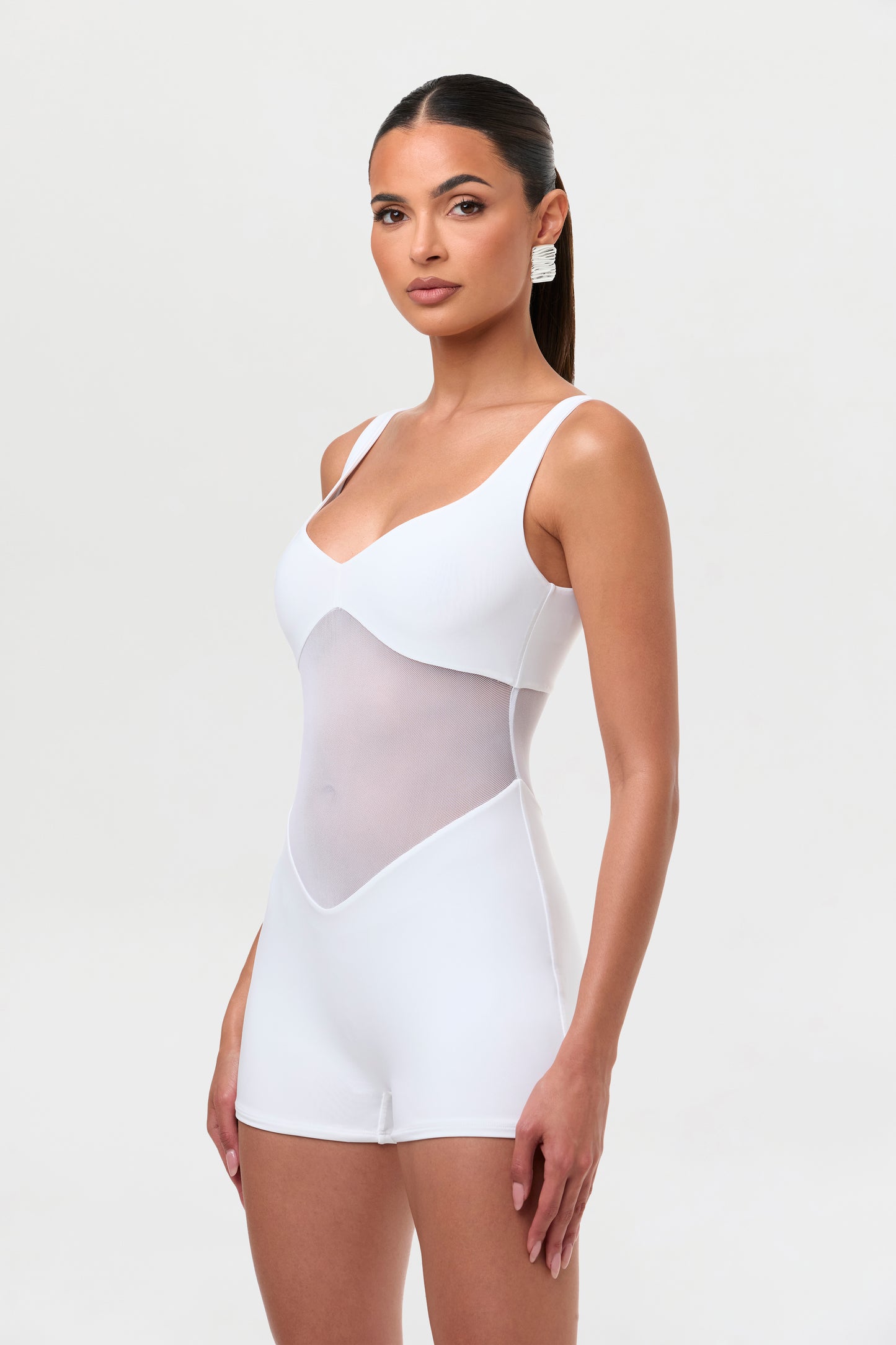 Hourglass Mesh Tank Romper
