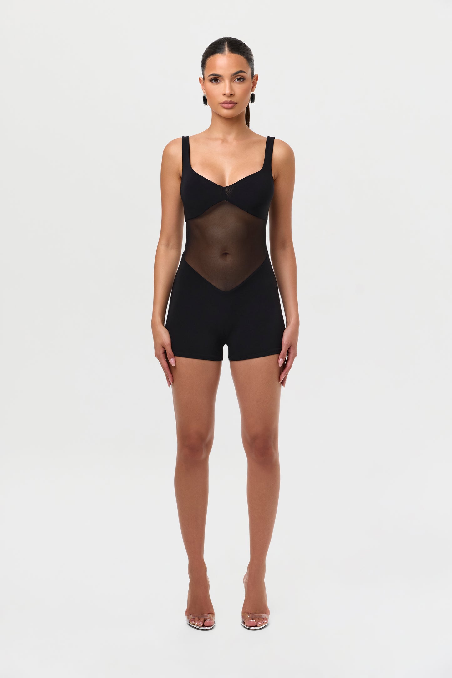 Hourglass Mesh Tank Romper