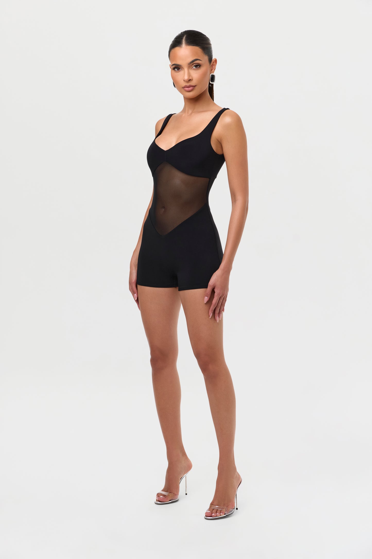Hourglass Mesh Tank Romper