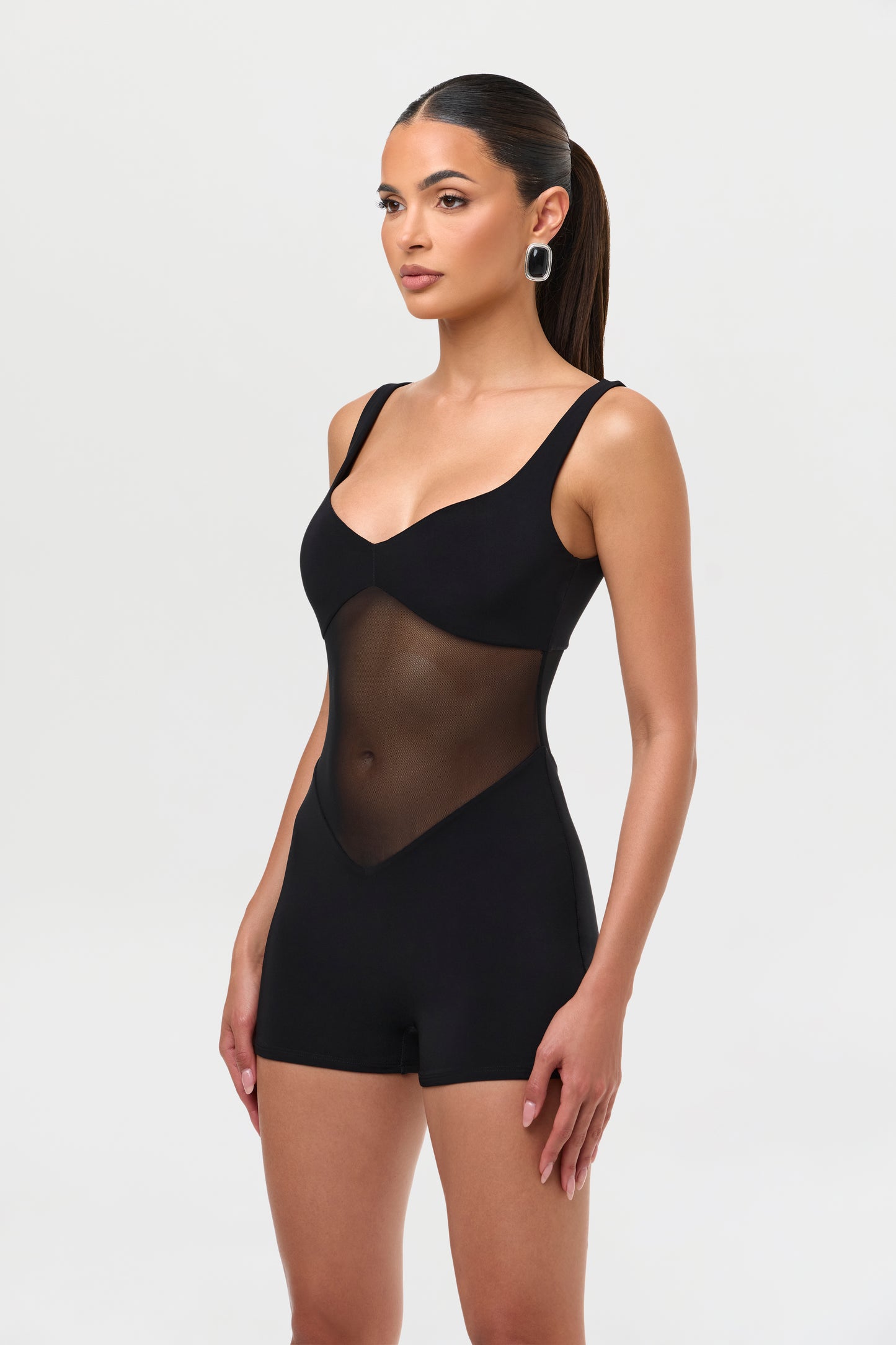 Hourglass Mesh Tank Romper