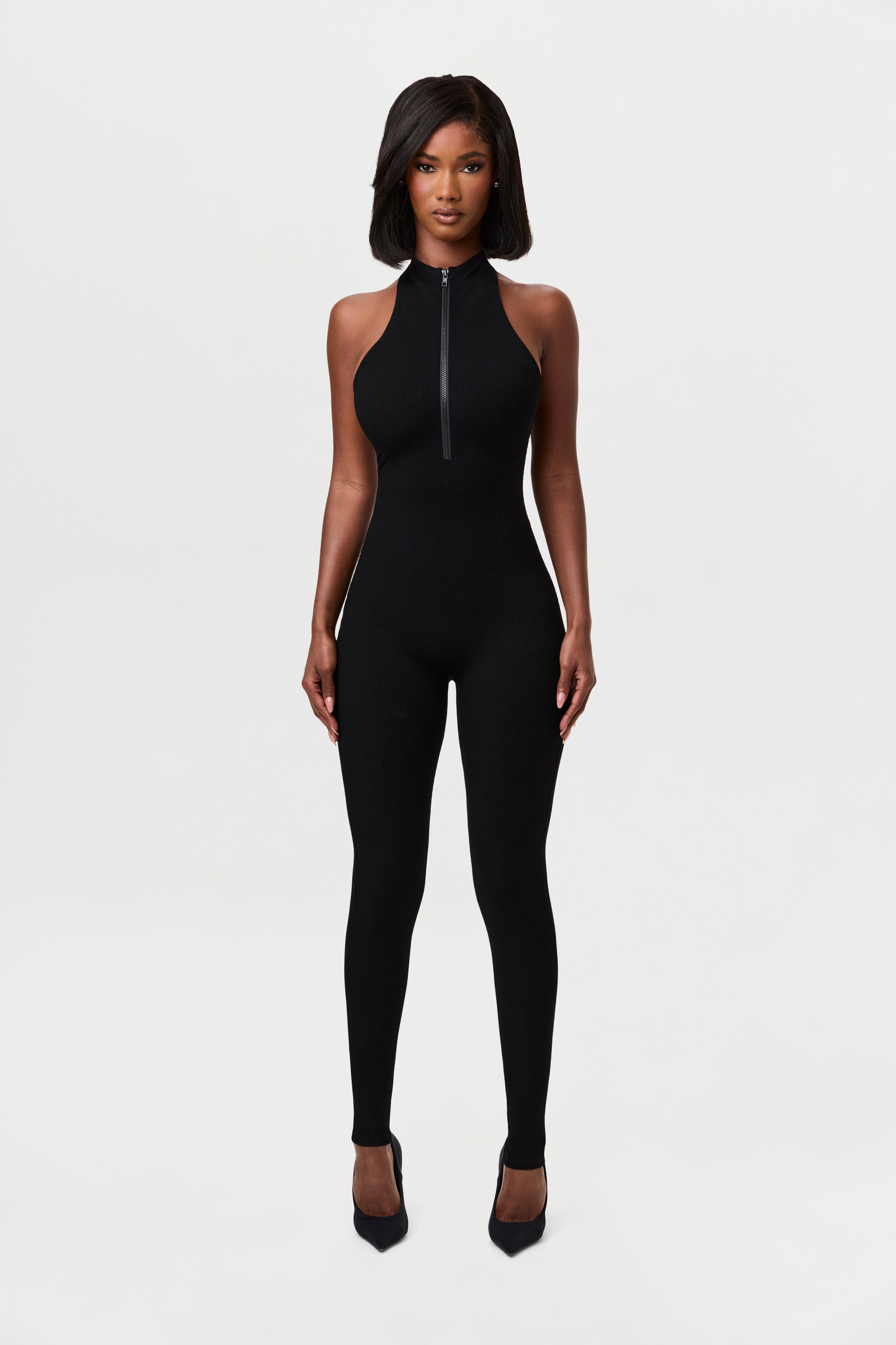 salsation Jumpsuit ブラック　M Snatched Zip Up Racerback Jumpsuit – Naked Wardrobe