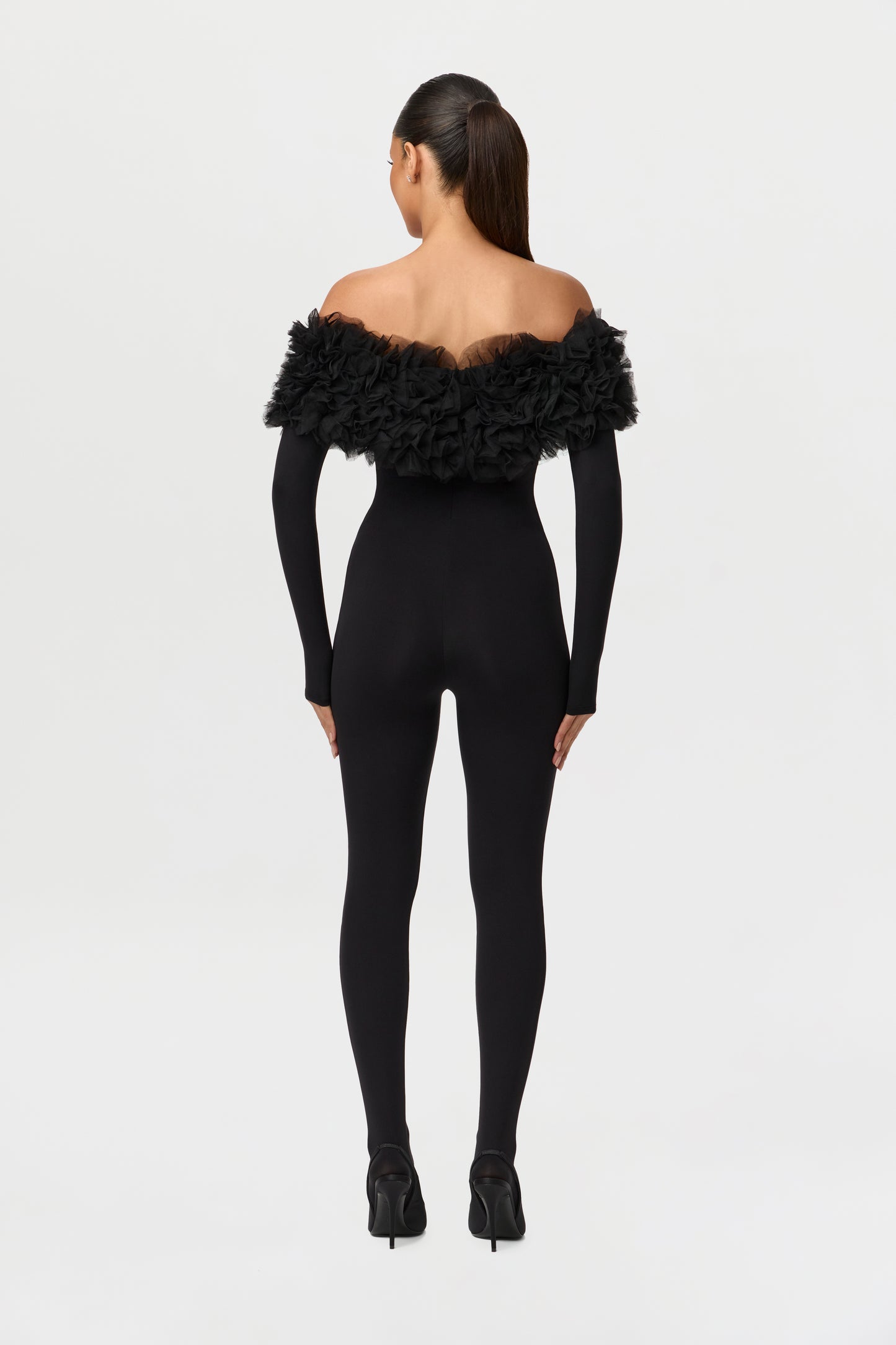 Naked Off-Shoulder Roses Jumpsuit