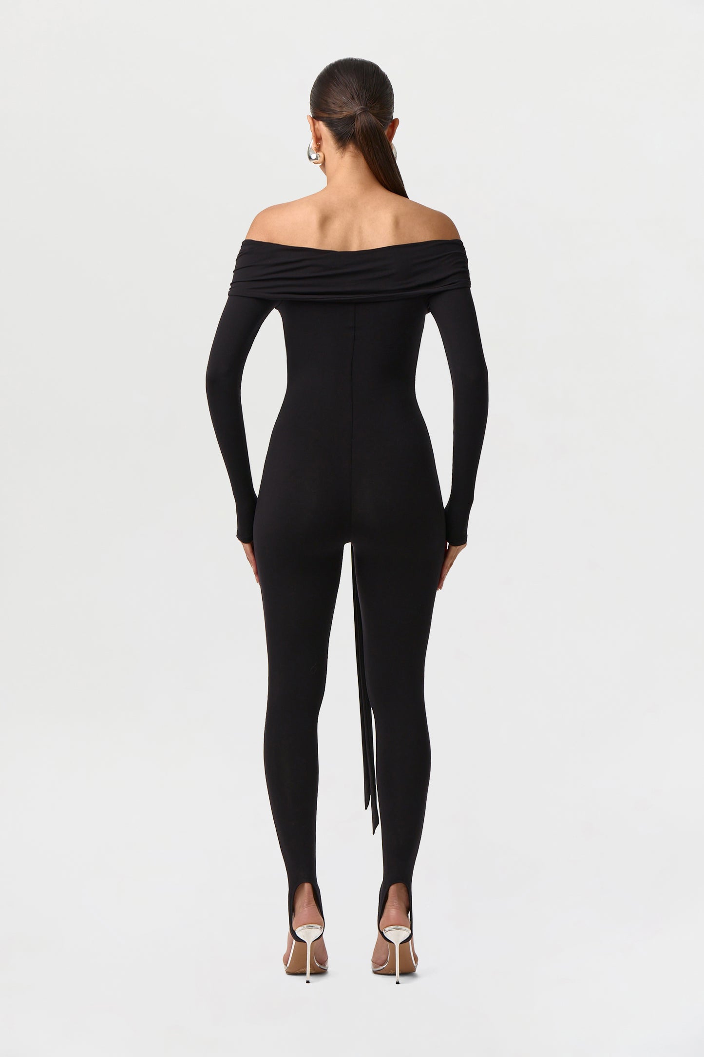 Naked Off-Shoulder Tie Jumpsuit