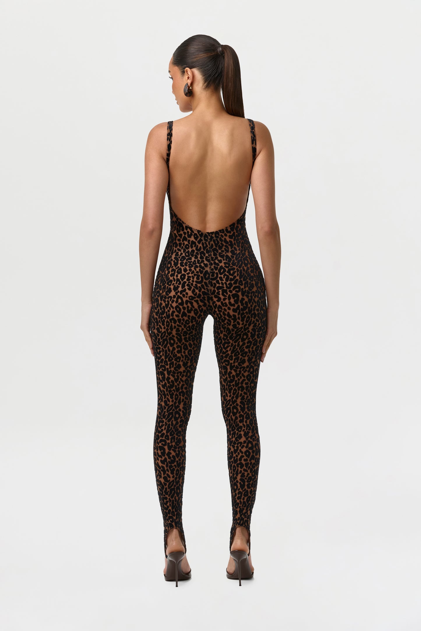 Burnout Print Open Back Jumpsuit Petite