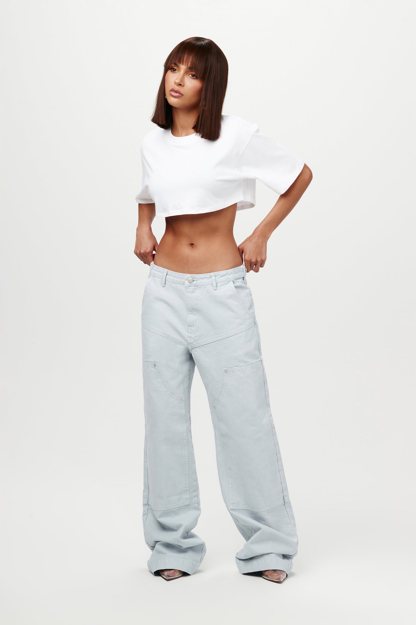 Patch Wide Leg Jeans