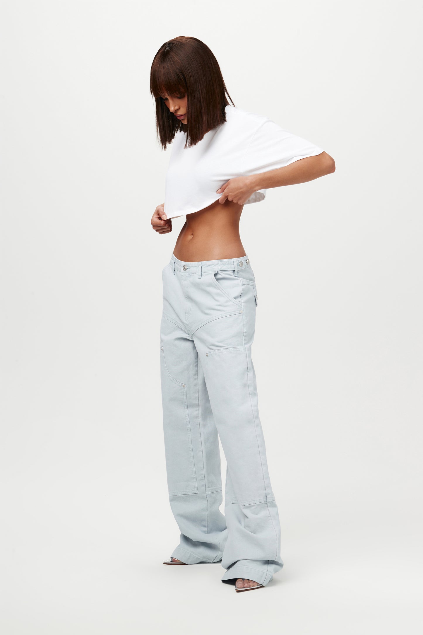 Patch Wide-Leg Denim Pants