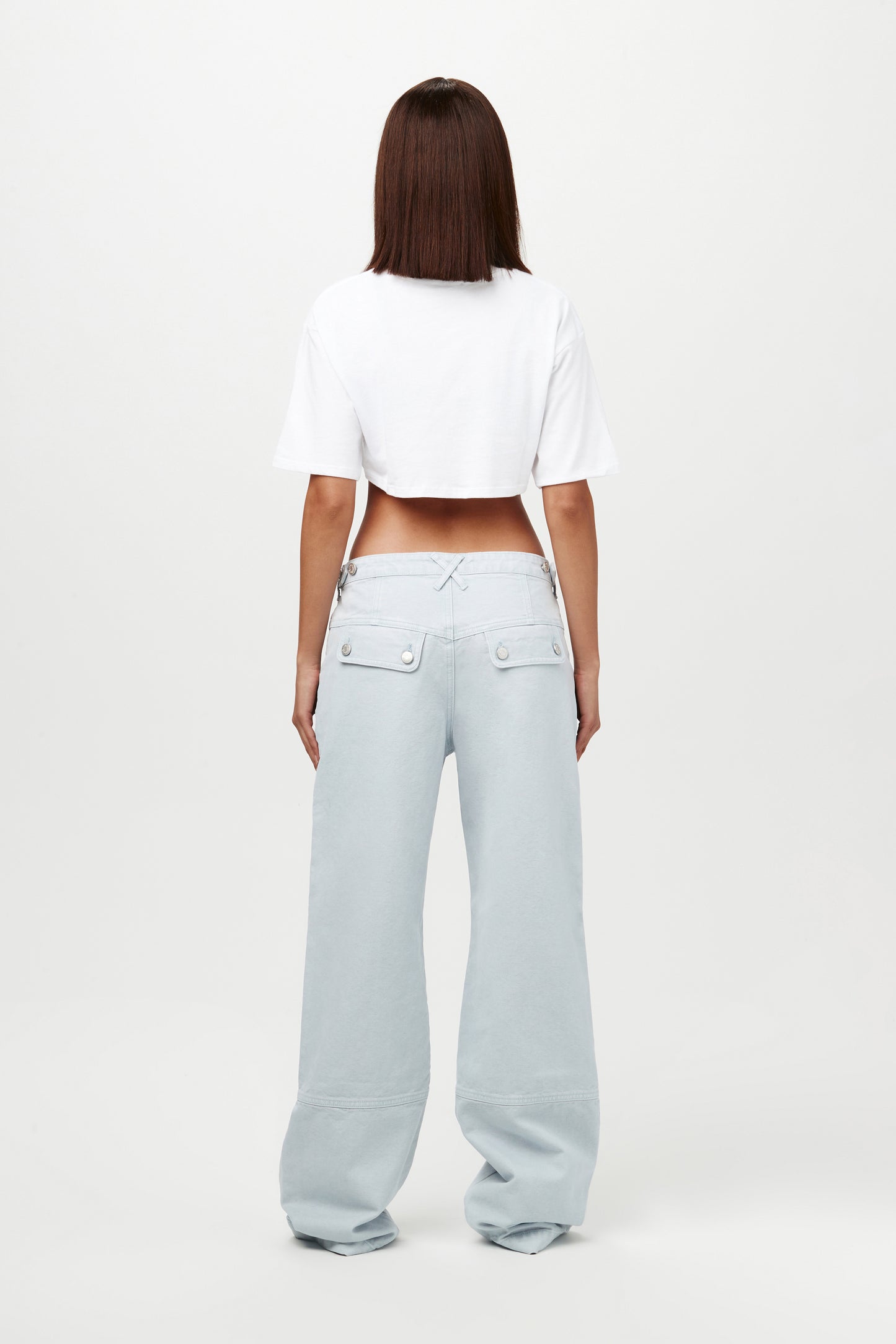 Patch Wide-Leg Denim Pants