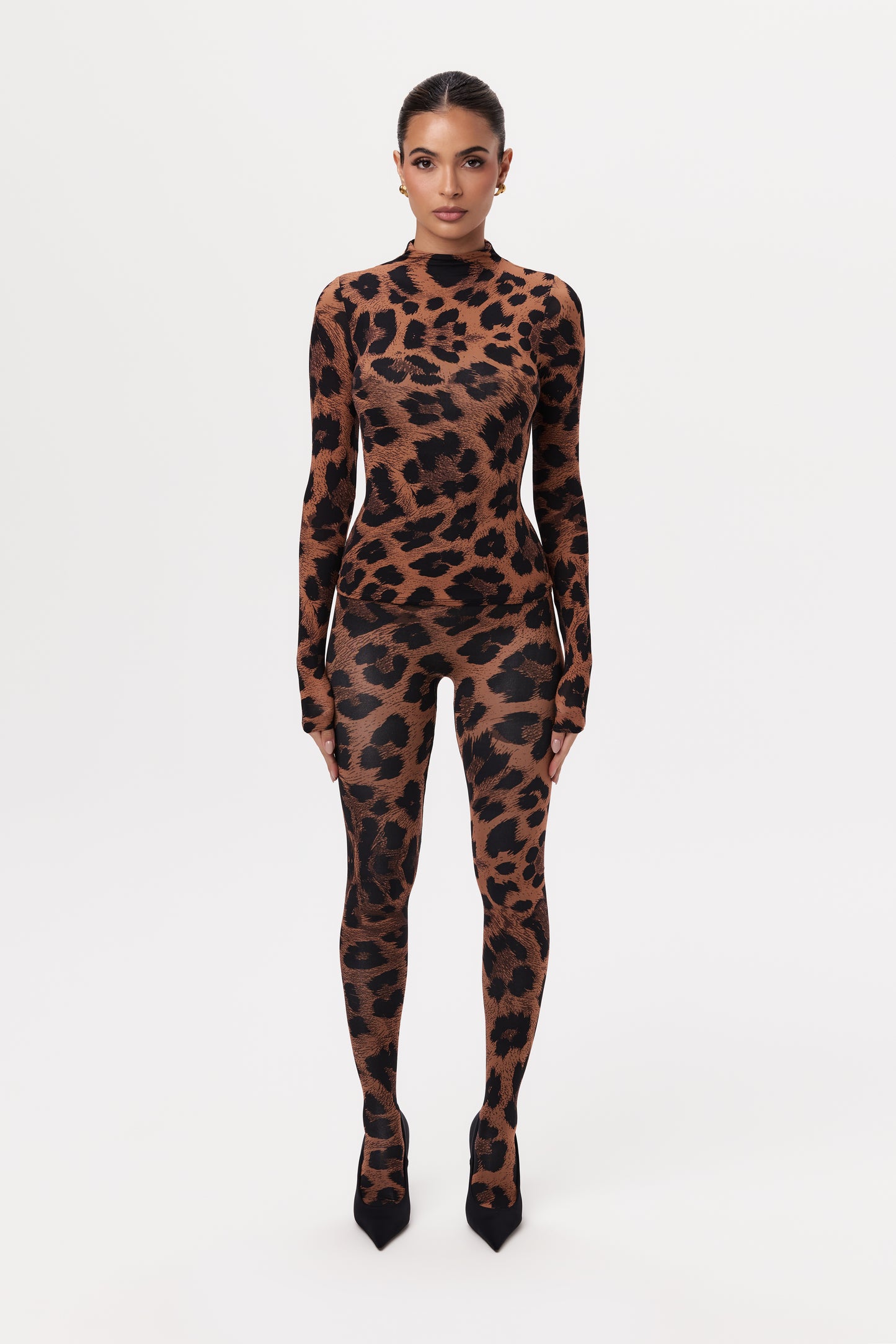 Naked Print Mock Neck Top