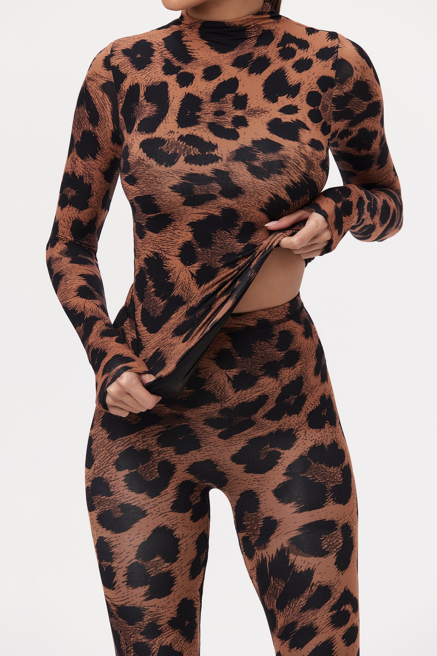 Naked Print Mock Neck Top