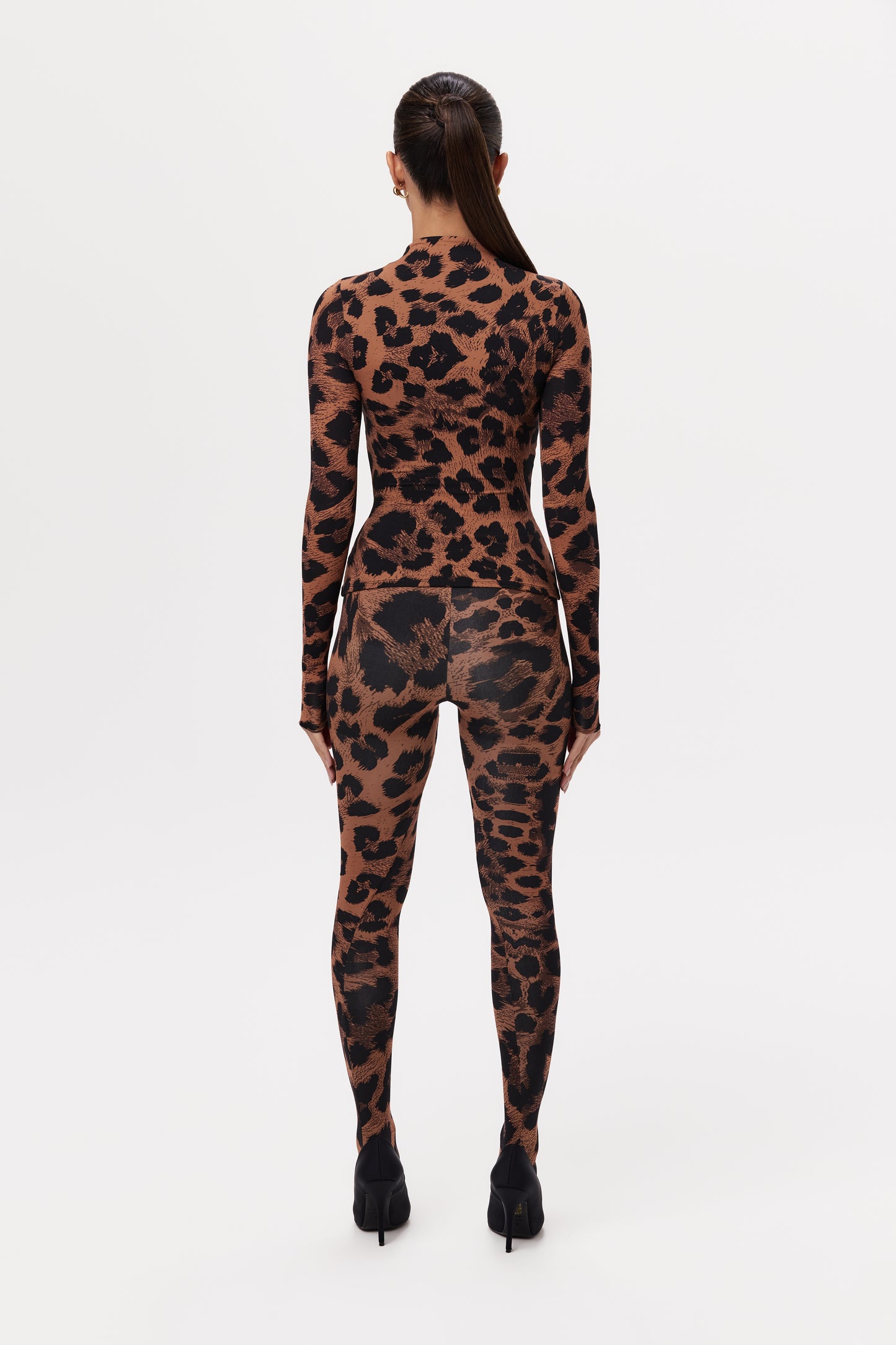 Naked Print Mock Neck Top