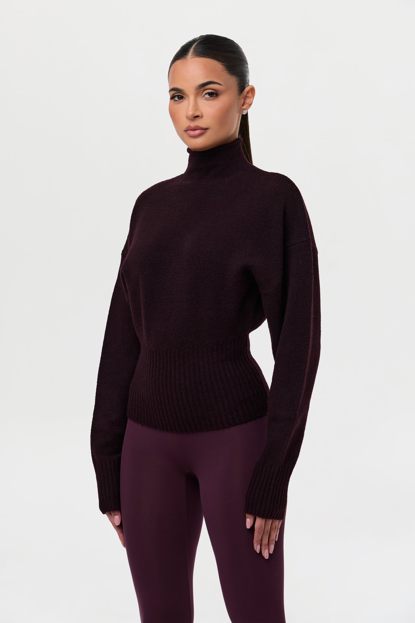 Ribbed-Knit Sculpt Sweater Top