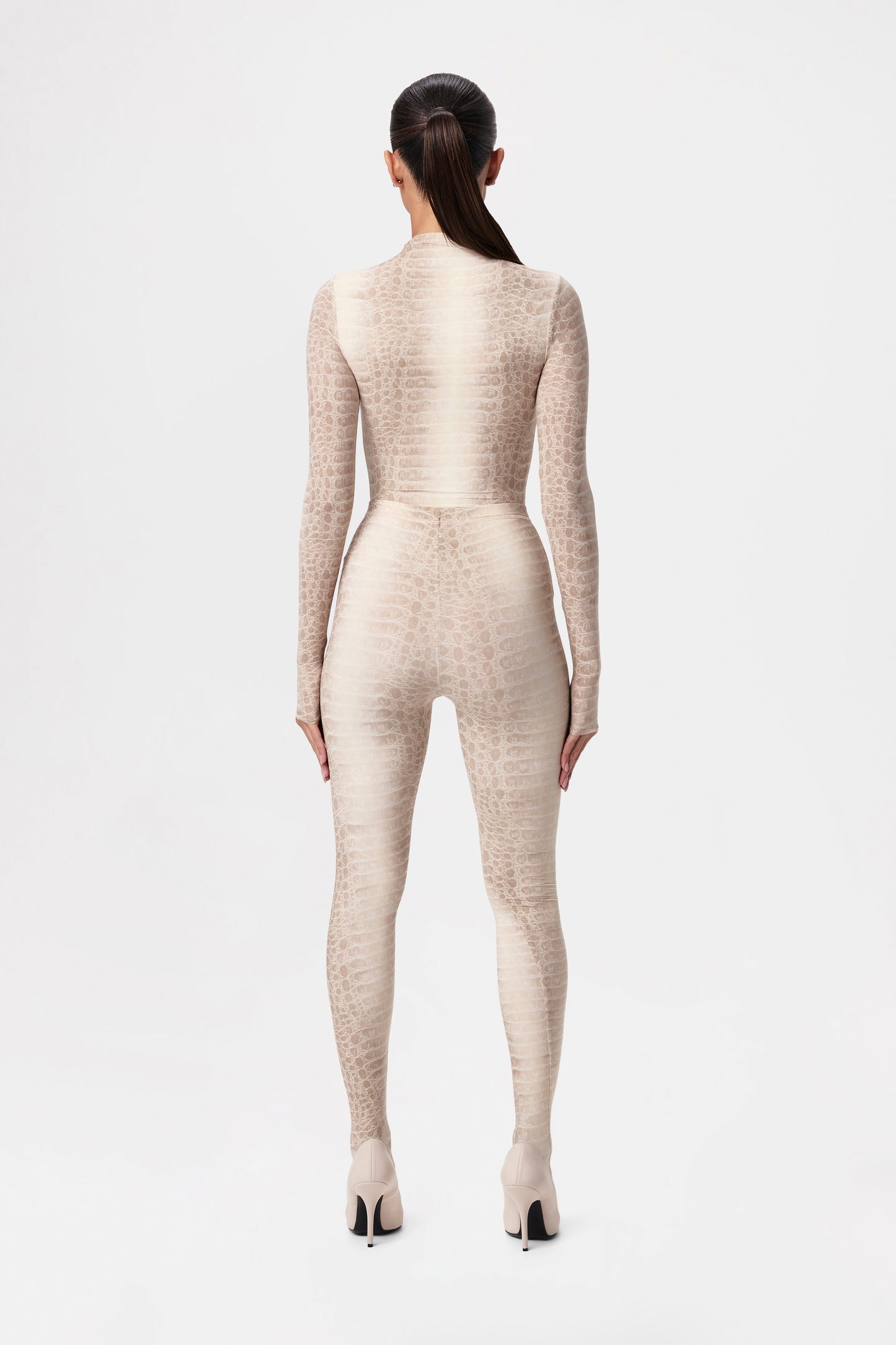Naked Print Mock Neck Top